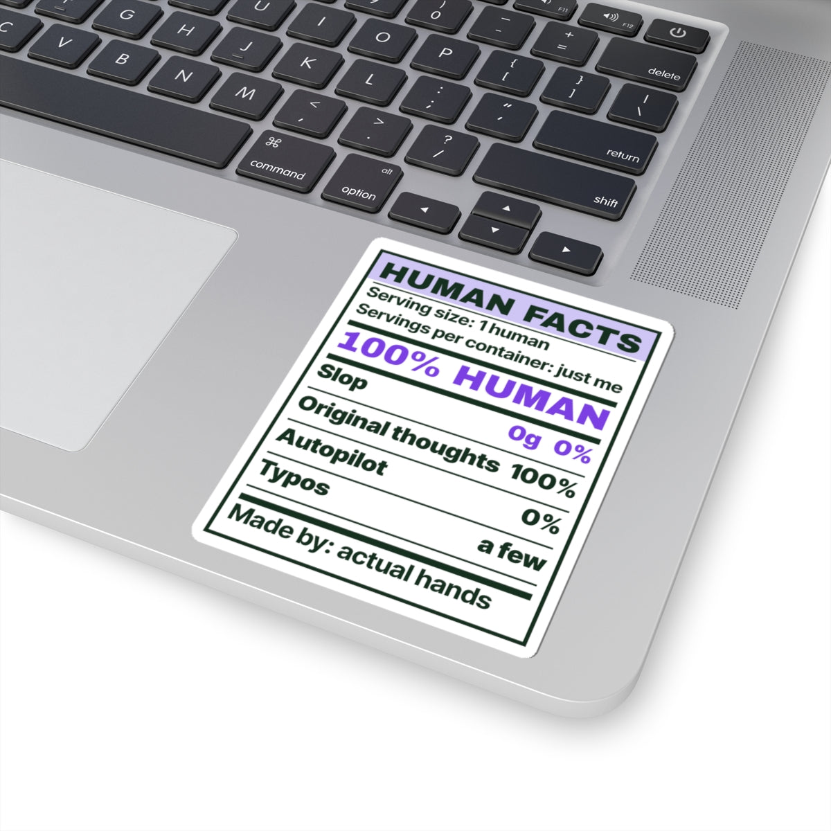 Human Facts chronically online sticker with "Human Facts" graphic, product photo 5