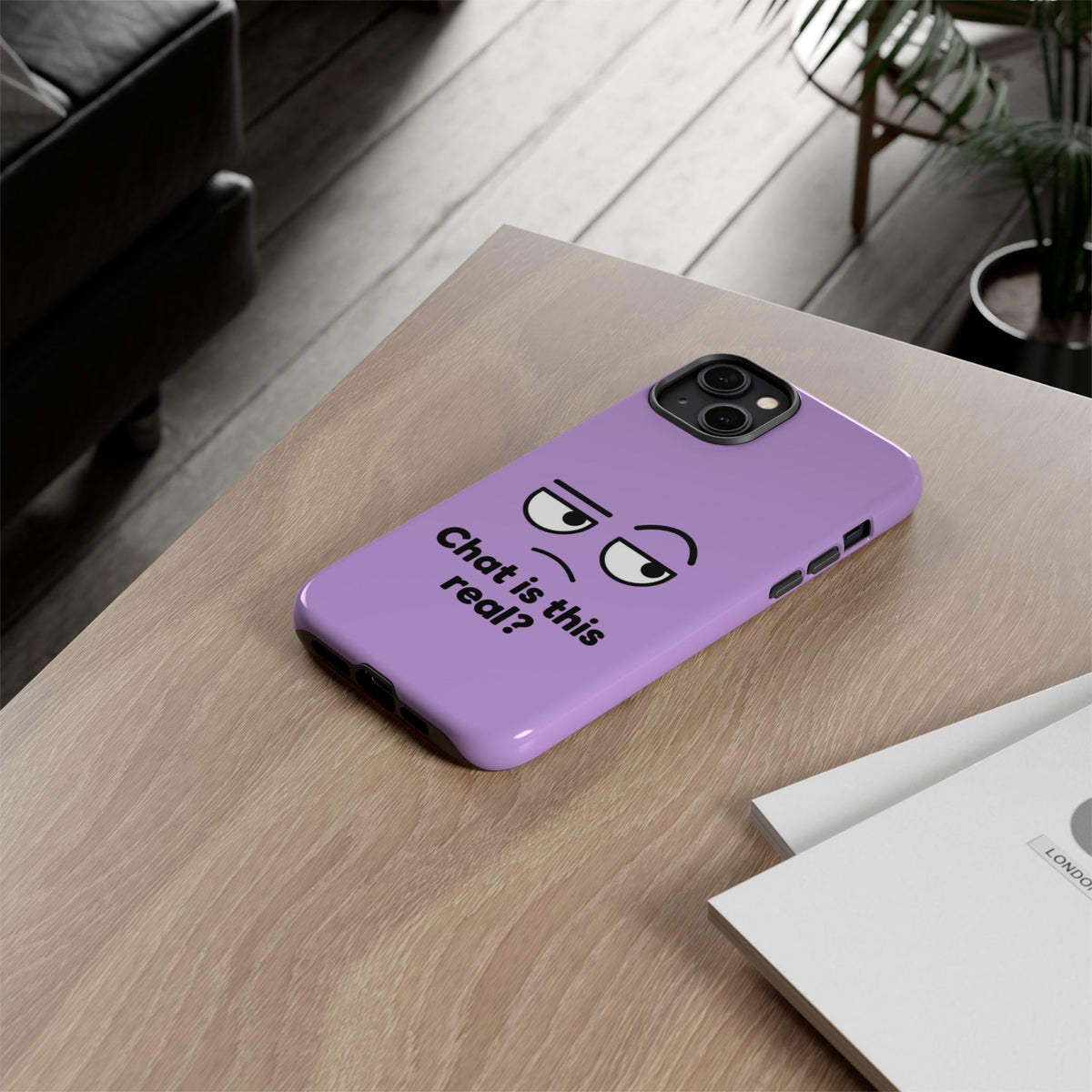 Chat Is This Real? chat meme phone case with "Chat Is This Real?" graphic, product photo 43