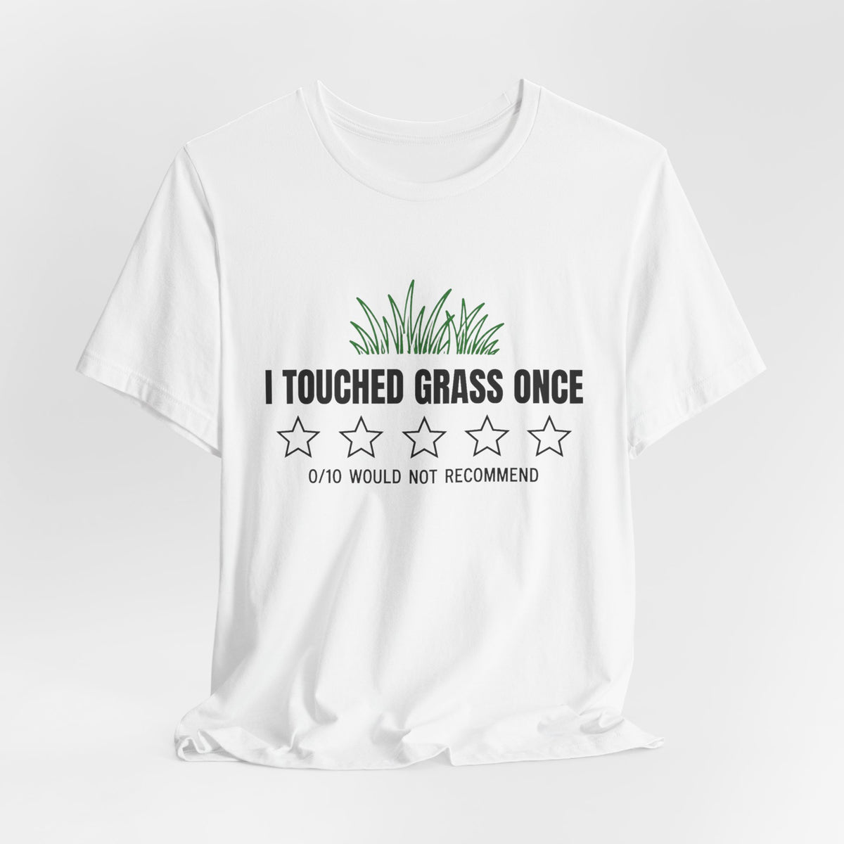 Touched Grass Once chronically online t-shirt with "Touched Grass Once" graphic, product photo 5