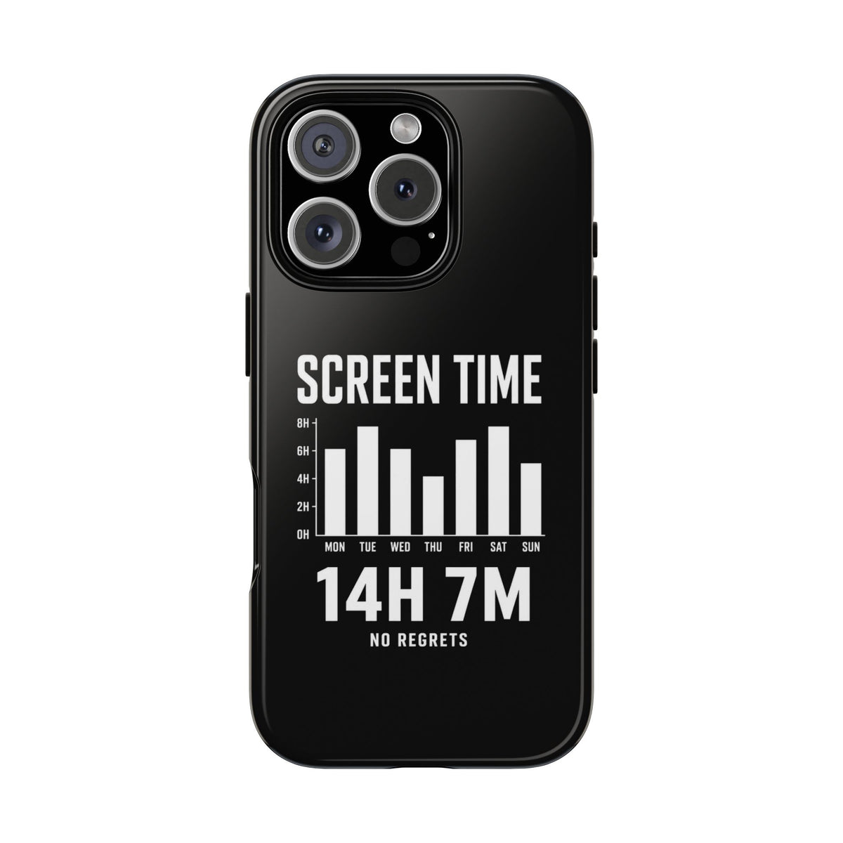 Screen Time No Regrets chronically online phone case with "Screen Time No Regrets" graphic, product photo 16