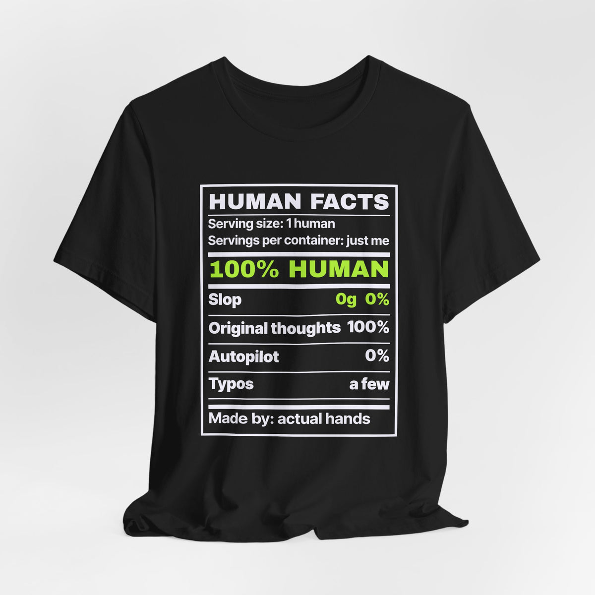 Human Facts chronically online t-shirt with "Human Facts" graphic, product photo 8