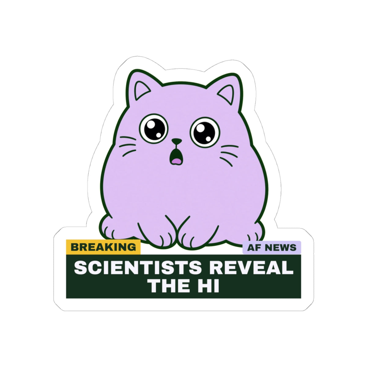 Scientists Reveal the Hi scientists reveal the hi meme sticker with "Scientists Reveal the Hi" graphic, product photo 2