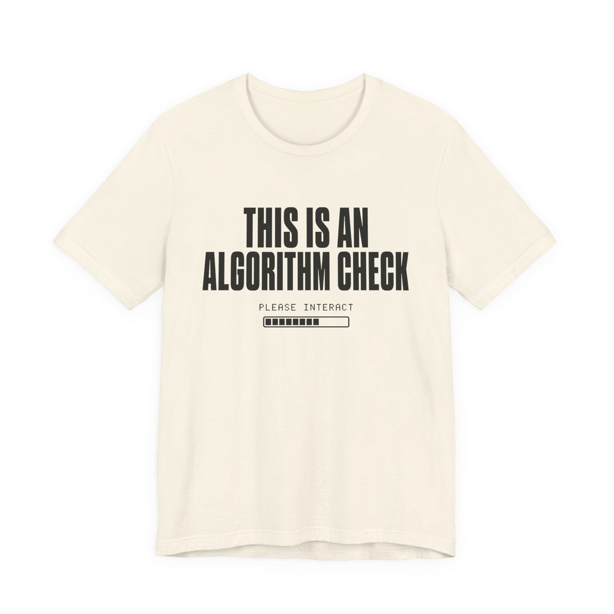 Algorithm Check chronically online t-shirt in Natural with "Algorithm Check" graphic, product photo 2
