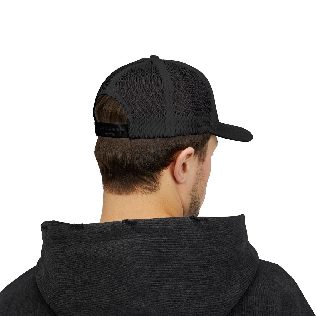 Groom Big W bachelor party trucker hat with "Groom Big W" graphic, product photo 9