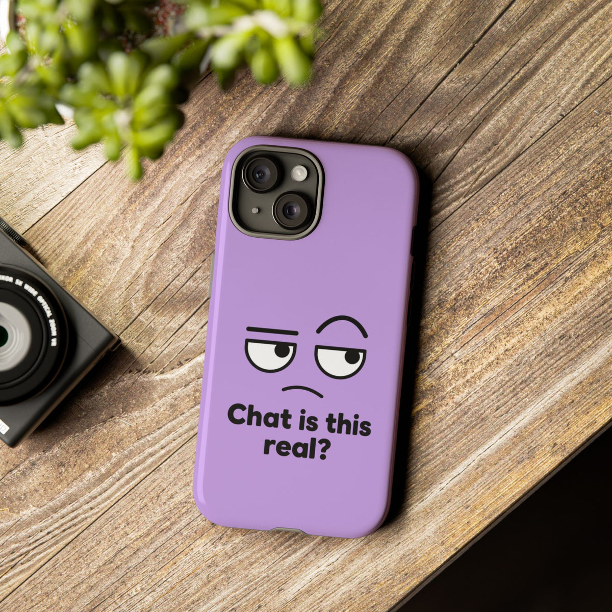 Chat Is This Real? chat meme phone case with "Chat Is This Real?" graphic, product photo 57