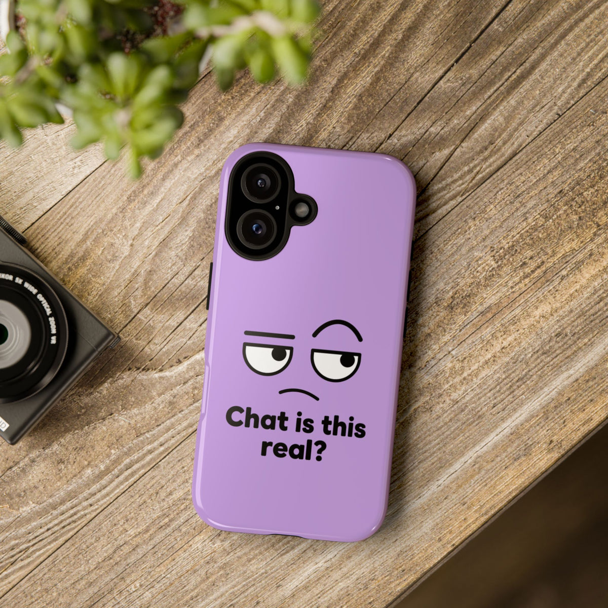 Chat Is This Real? chat meme phone case with "Chat Is This Real?" graphic, product photo 49