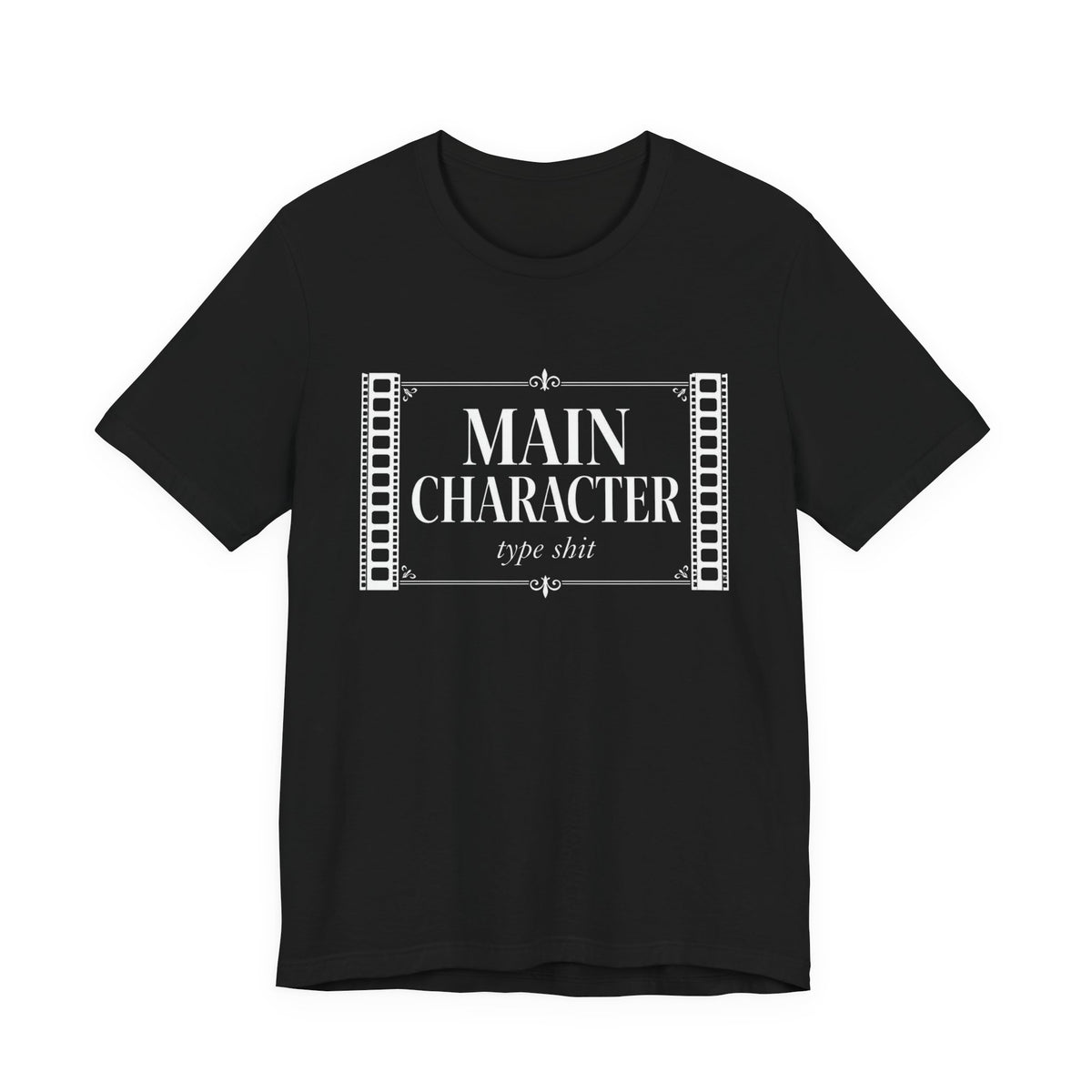 Main Character Type Shit aura farming t-shirt in Black with "Main Character Type Shit" graphic, product photo 2