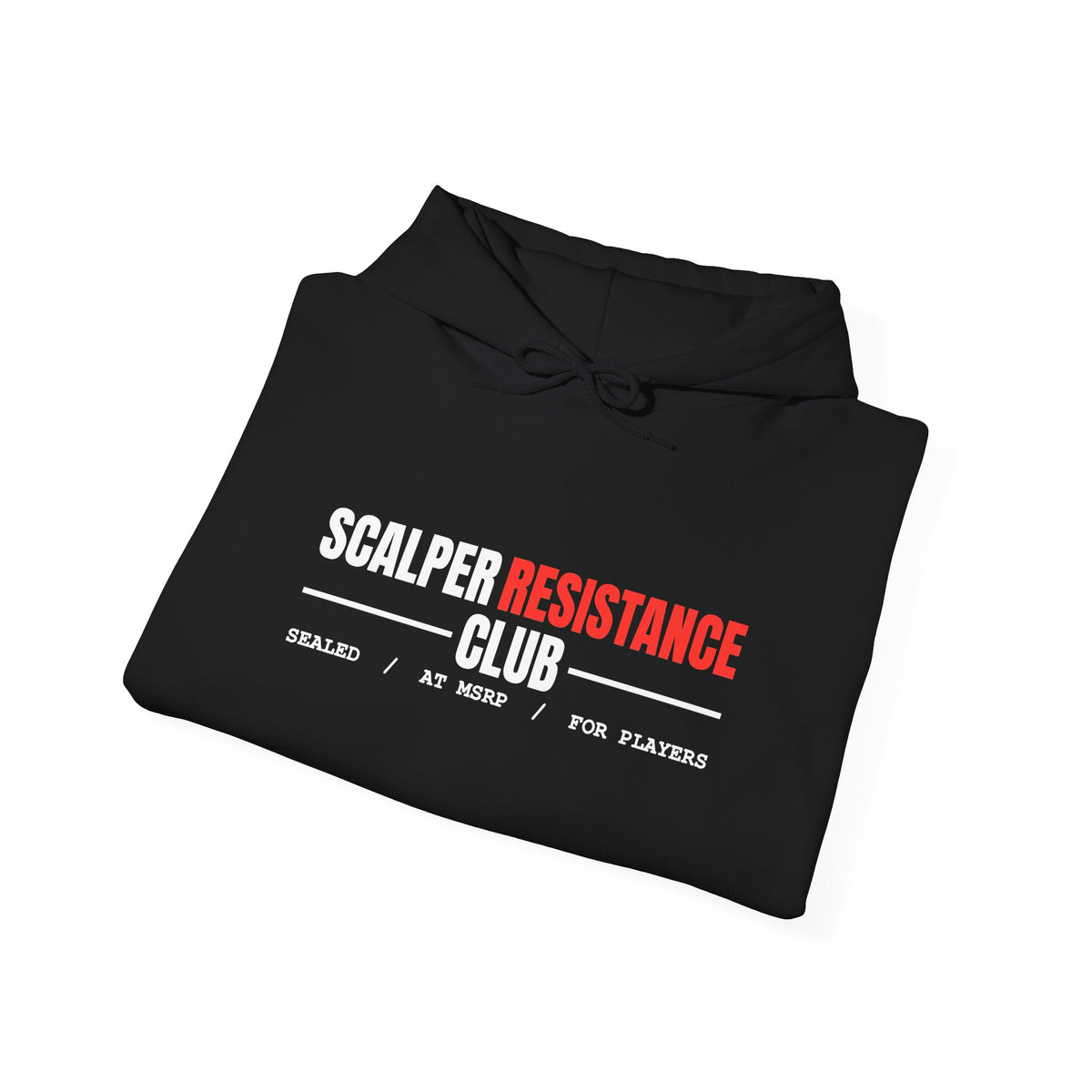 Scalper Resistance Club anti scalper card collector hoodie with "Scalper Resistance Club" graphic, product photo 4