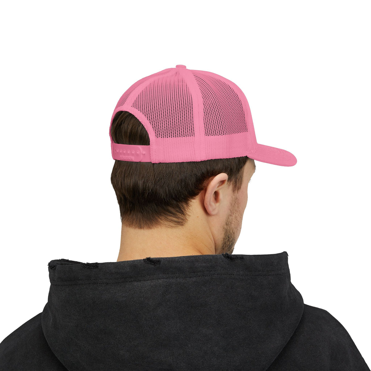 Bride W Secured bachelorette party trucker hat with "Bride W Secured" graphic, product photo 12