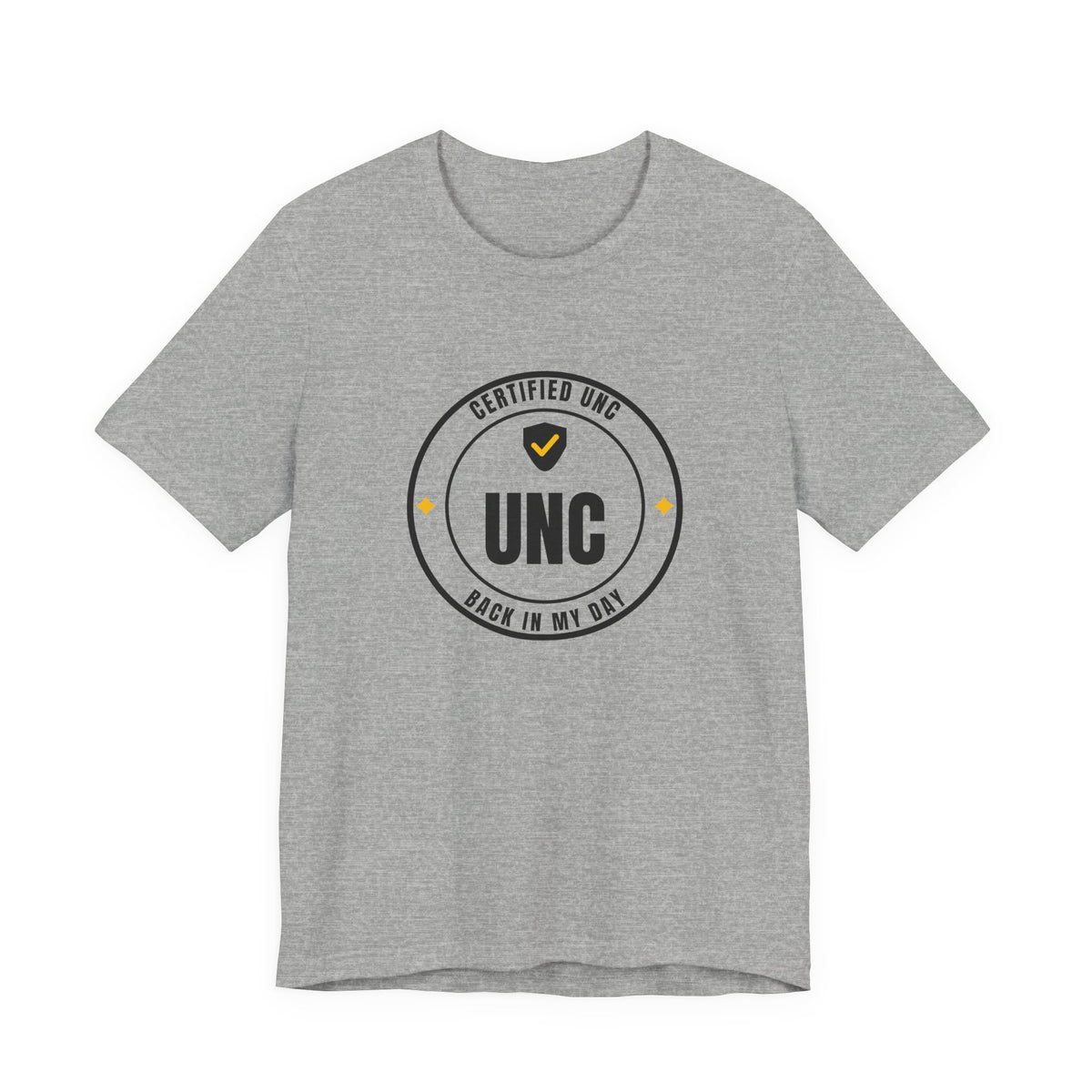 Certified Unc unc status t-shirt in Athletic Heather with "Certified Unc" graphic, product photo 3