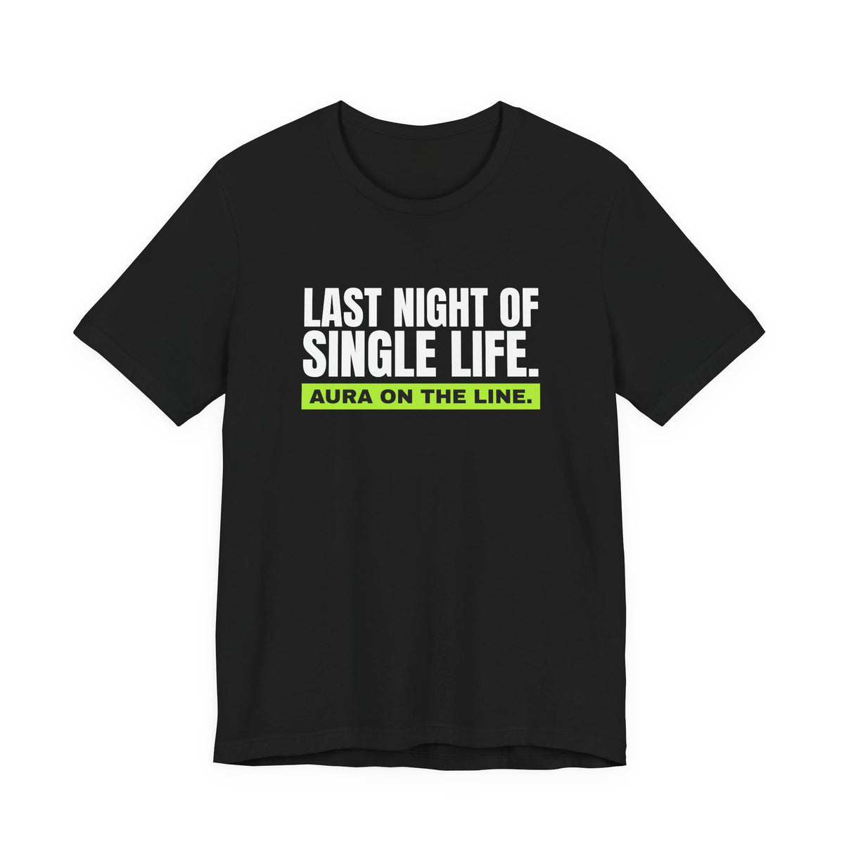 Last Night Of Single Life bachelor party t-shirt in Black with "Last Night Of Single Life" graphic, product photo 2
