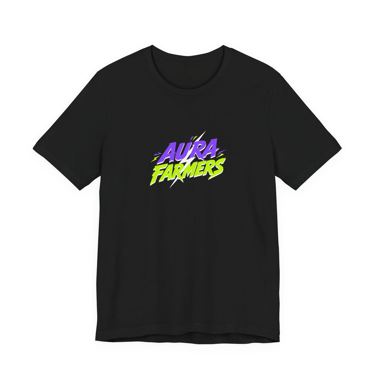 Aura Farmers Logo meme t-shirt in Black with "Aura Farmers Logo" graphic, product photo 2