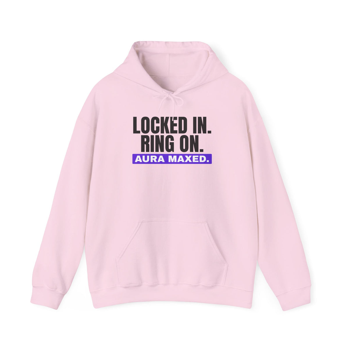 Locked In Ring On Aura Maxed bachelorette party hoodie in Light Pink with "Locked In Ring On Aura Maxed" graphic, product photo 3