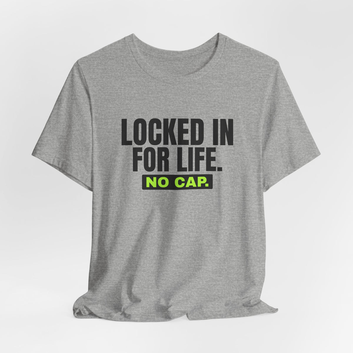 Locked In For Life No Cap bachelor party t-shirt with "Locked In For Life No Cap" graphic, product photo 12