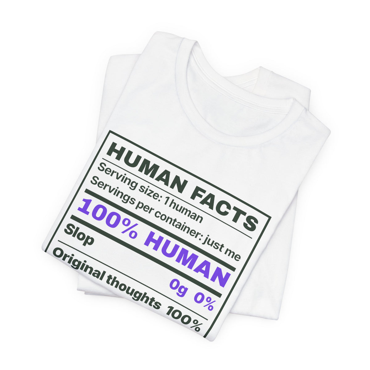 Human Facts chronically online t-shirt with "Human Facts" graphic, product photo 4