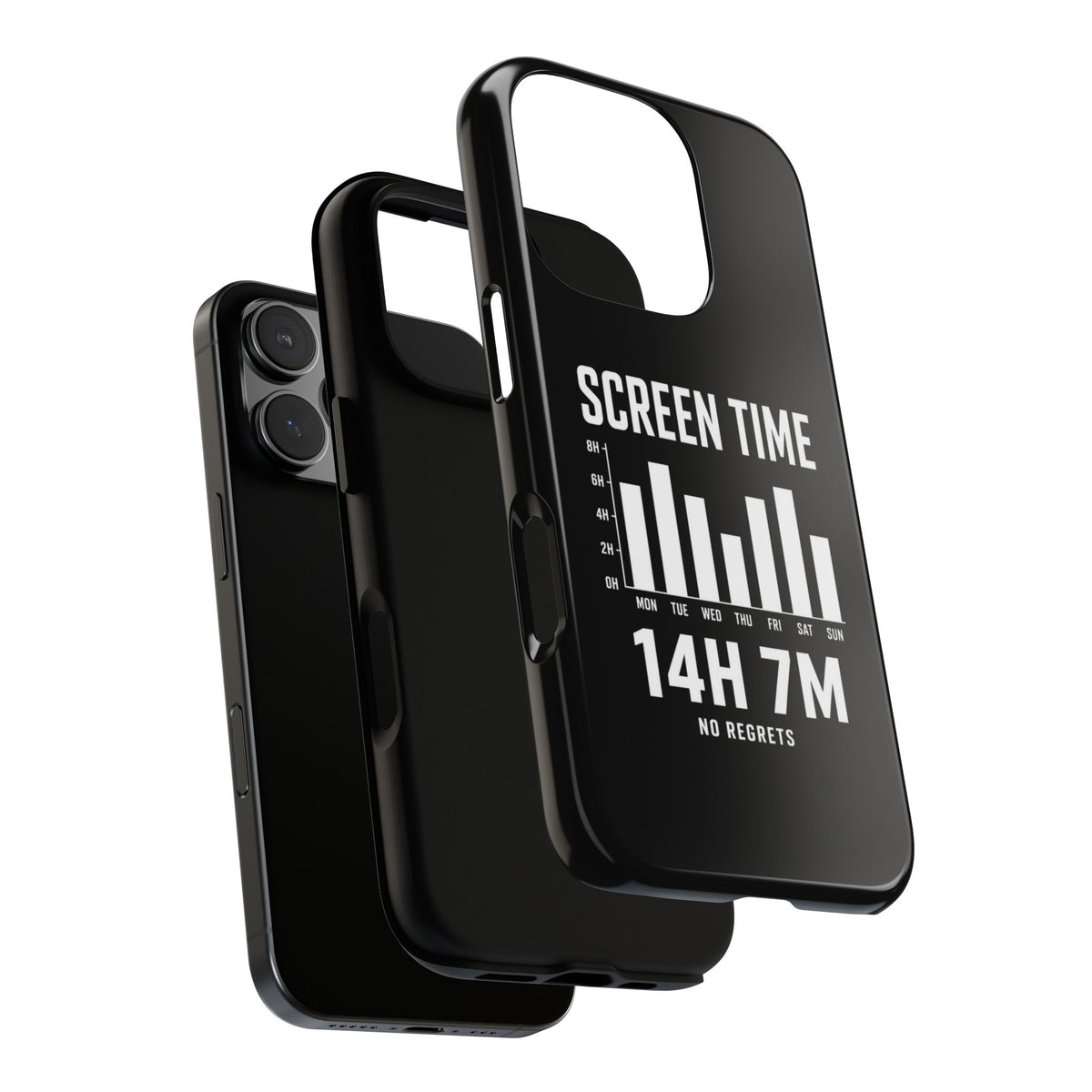 Screen Time No Regrets chronically online phone case with "Screen Time No Regrets" graphic, product photo 51