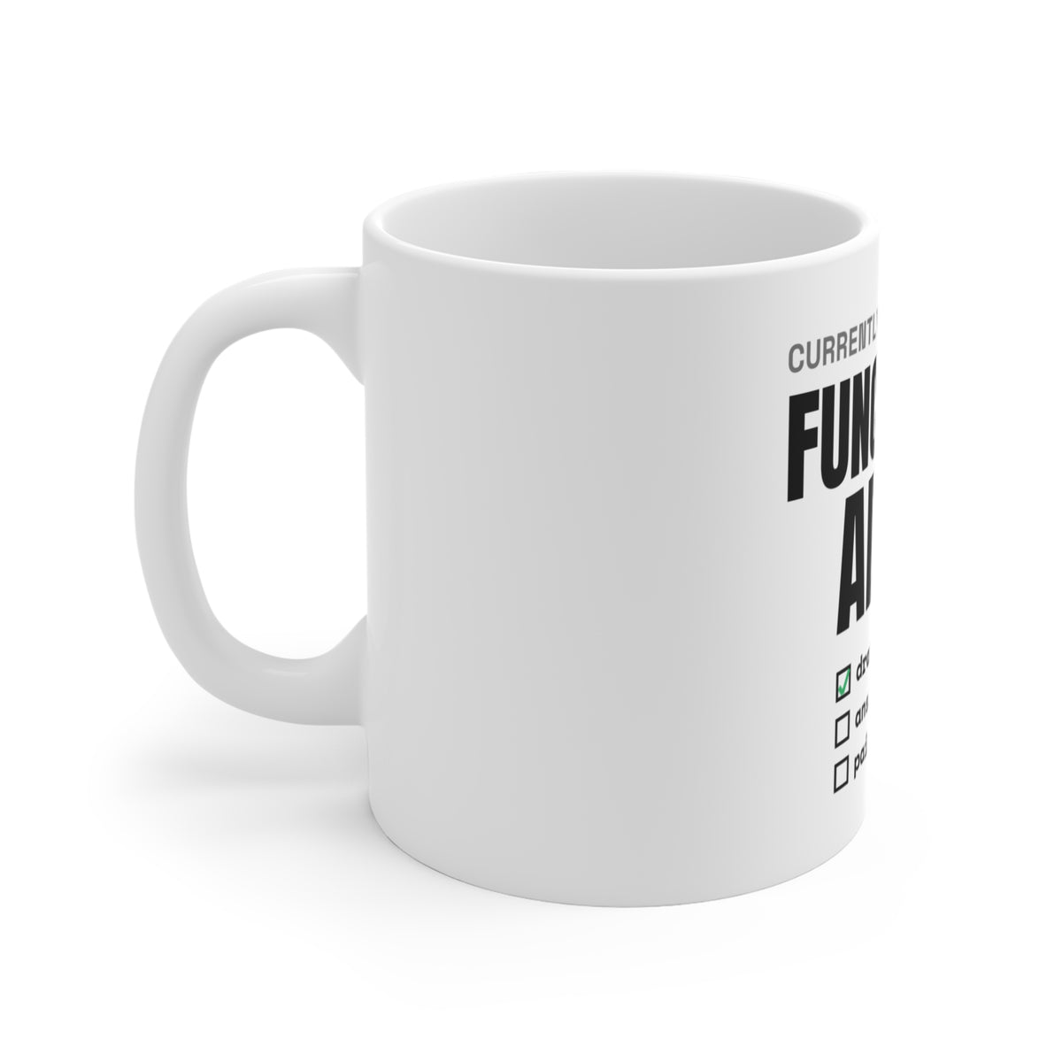 Larping As A Functional Adult NPC and larp mug with "Larping As A Functional Adult" graphic, product photo 2