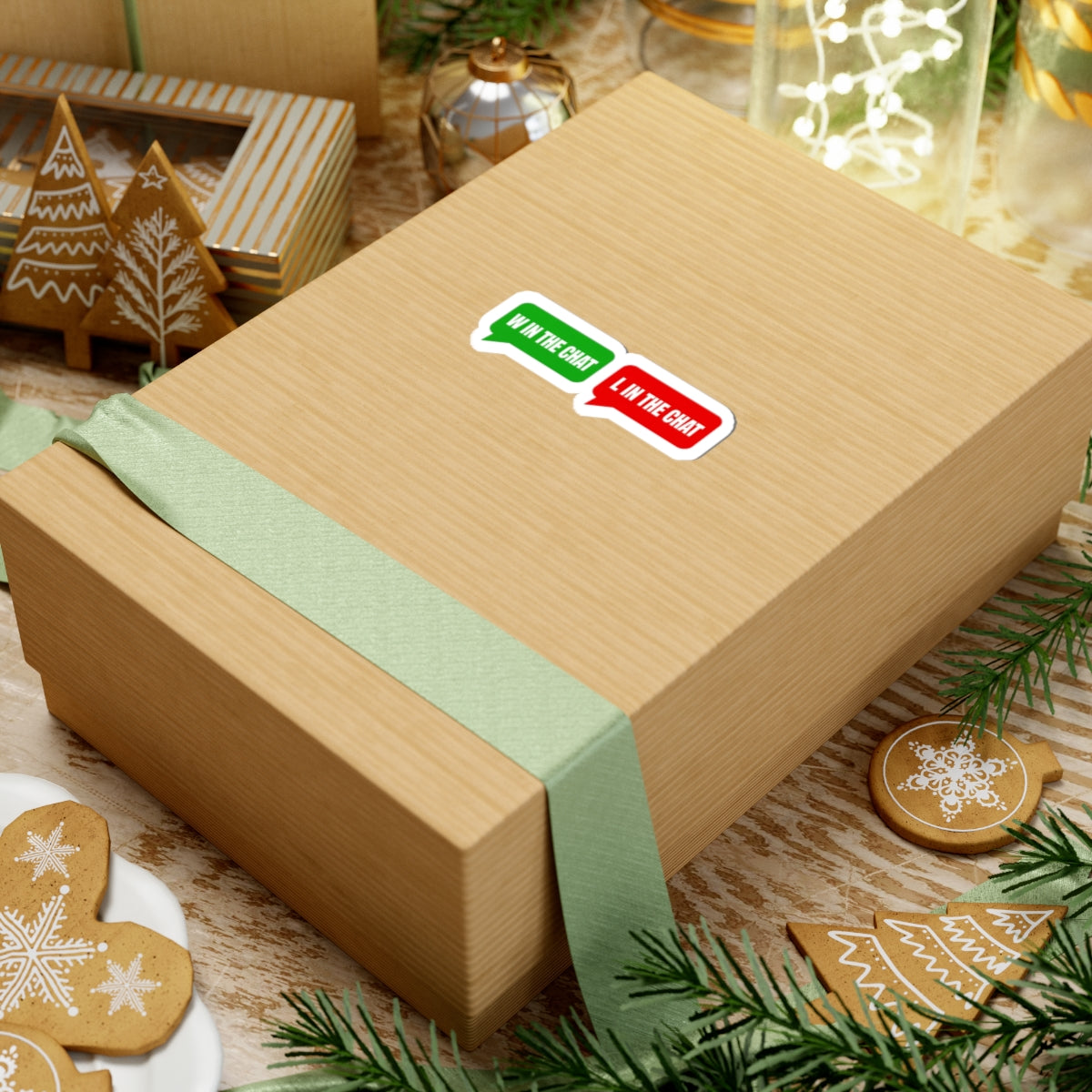 W / L In The Chat chat meme sticker pair with "W / L In The Chat" graphic, product photo 4