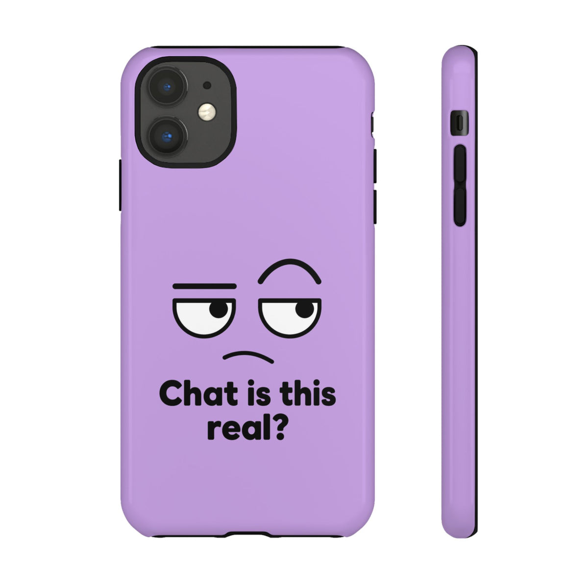 Chat Is This Real? chat meme phone case with "Chat Is This Real?" graphic, product photo 5