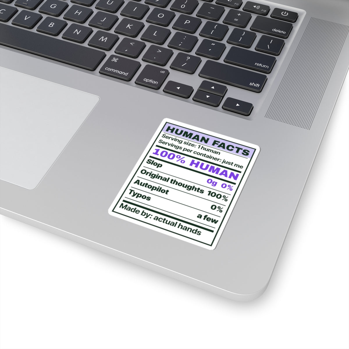 Human Facts chronically online sticker with "Human Facts" graphic, product photo 3