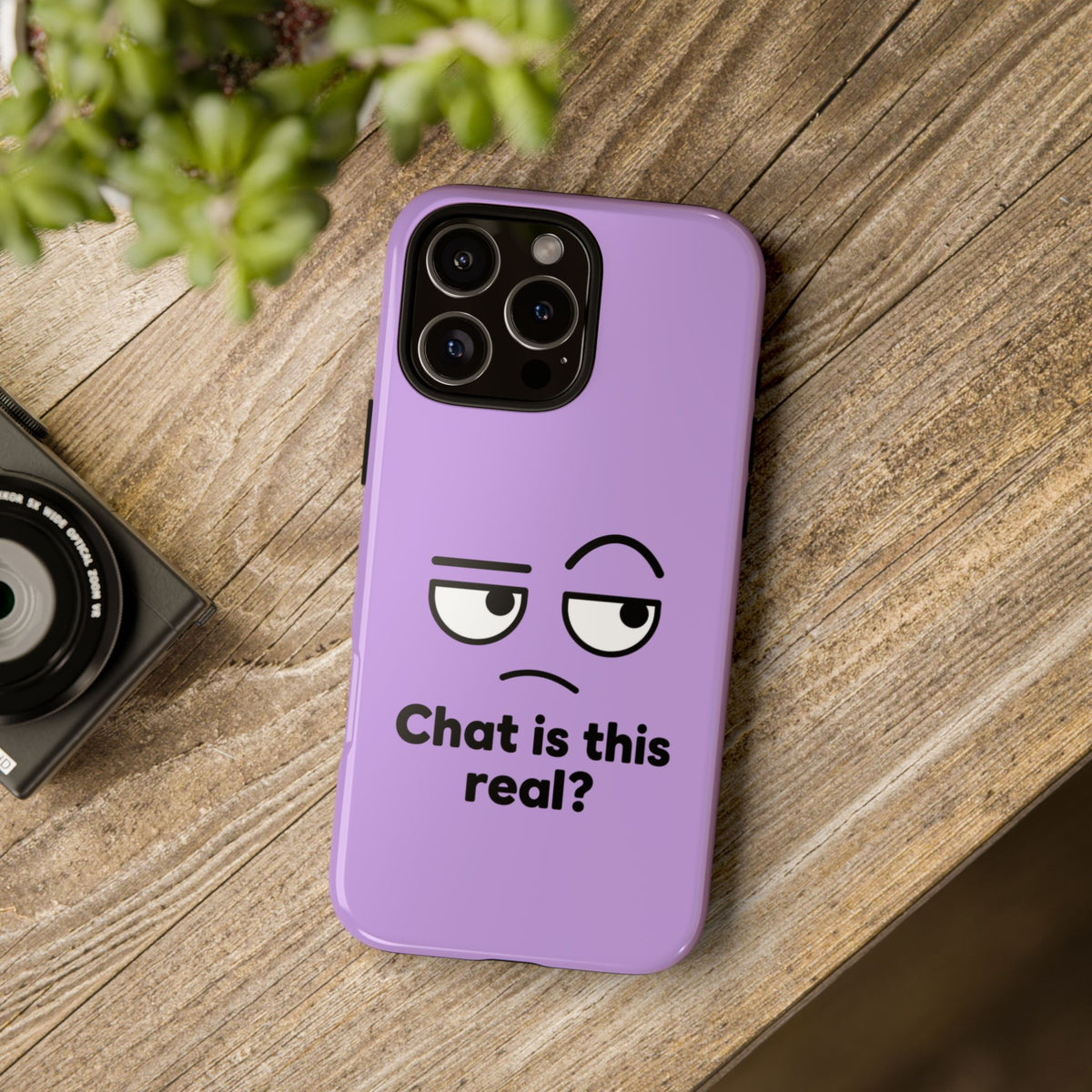 Chat Is This Real? chat meme phone case with "Chat Is This Real?" graphic, product photo 35
