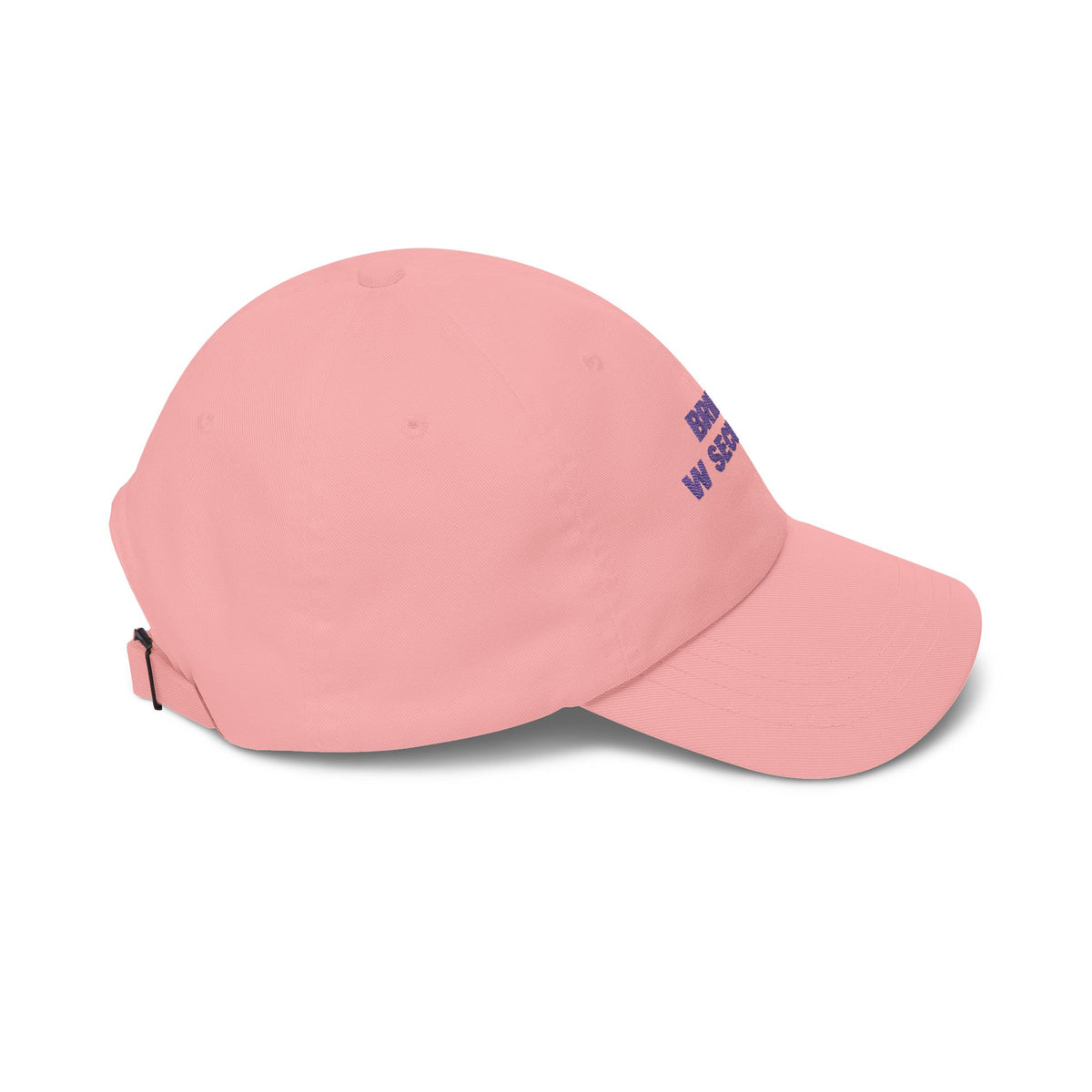Bride W Secured bachelorette party dad hat with "Bride W Secured" graphic, product photo 12