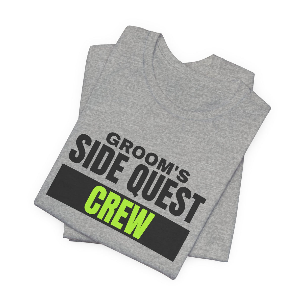 Groom's Side Quest Crew bachelor party t-shirt with "Groom's Side Quest Crew" graphic, product photo 11