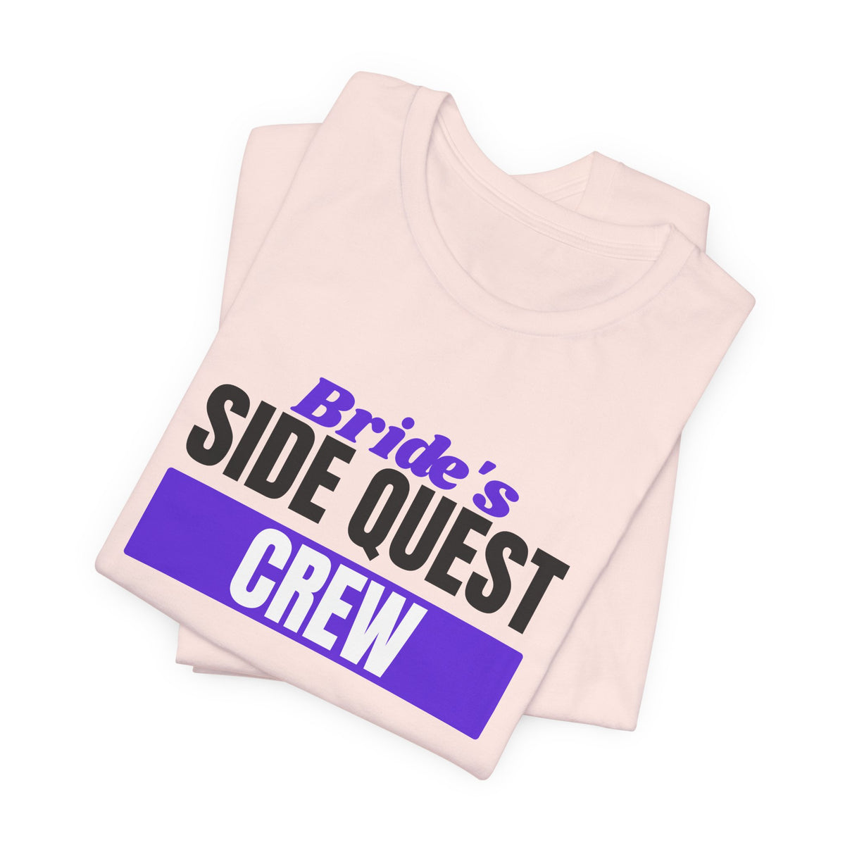 Bride's Side Quest Crew bachelorette party t-shirt with "Bride's Side Quest Crew" graphic, product photo 8