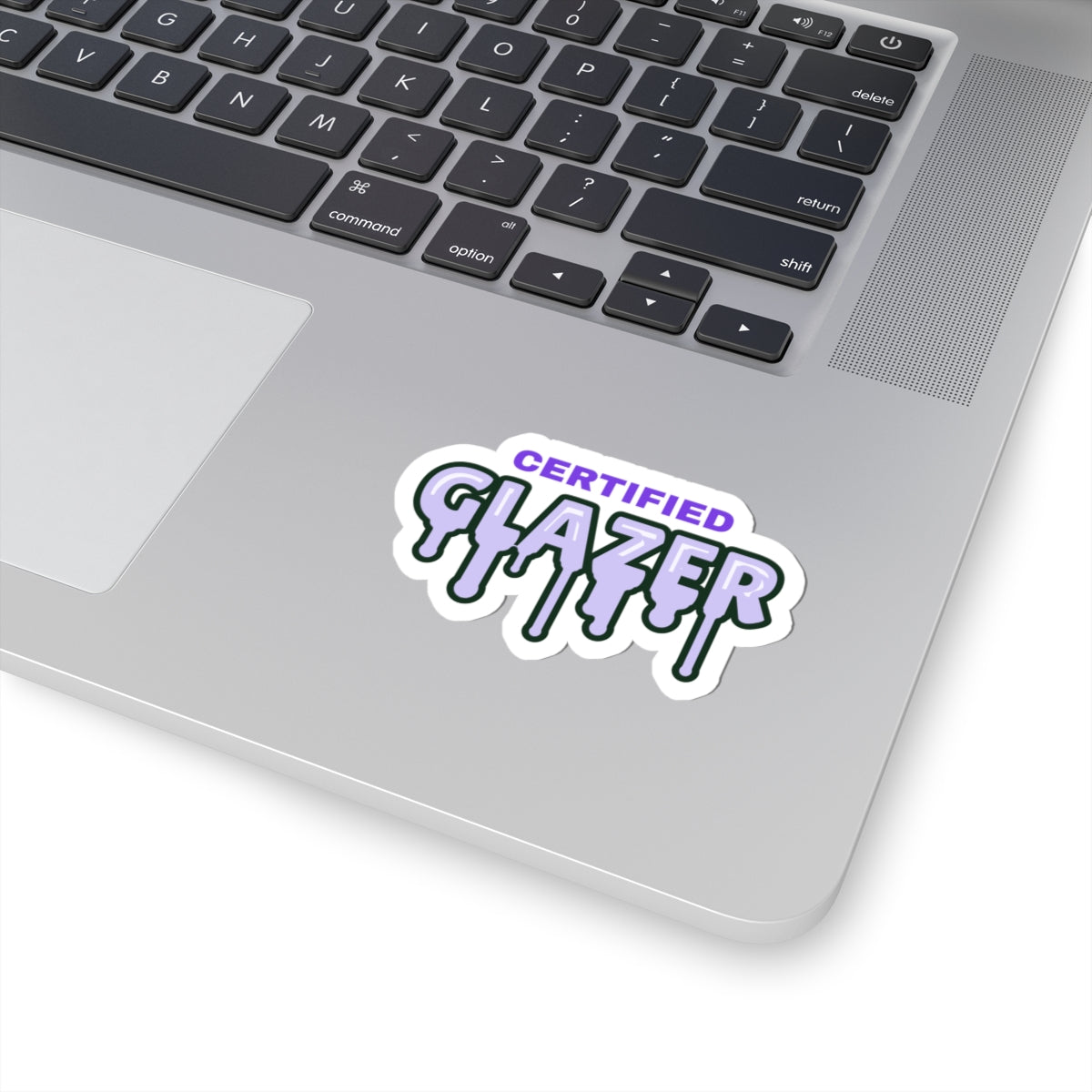 Certified Glazer chronically online sticker with "Certified Glazer" graphic, product photo 3