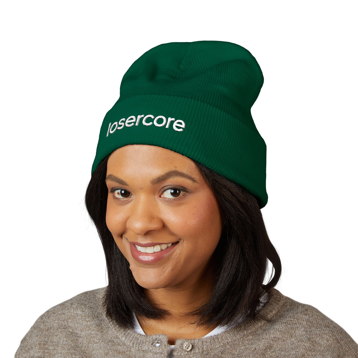 Losercore chronically online beanie with "Losercore" graphic, product photo 12
