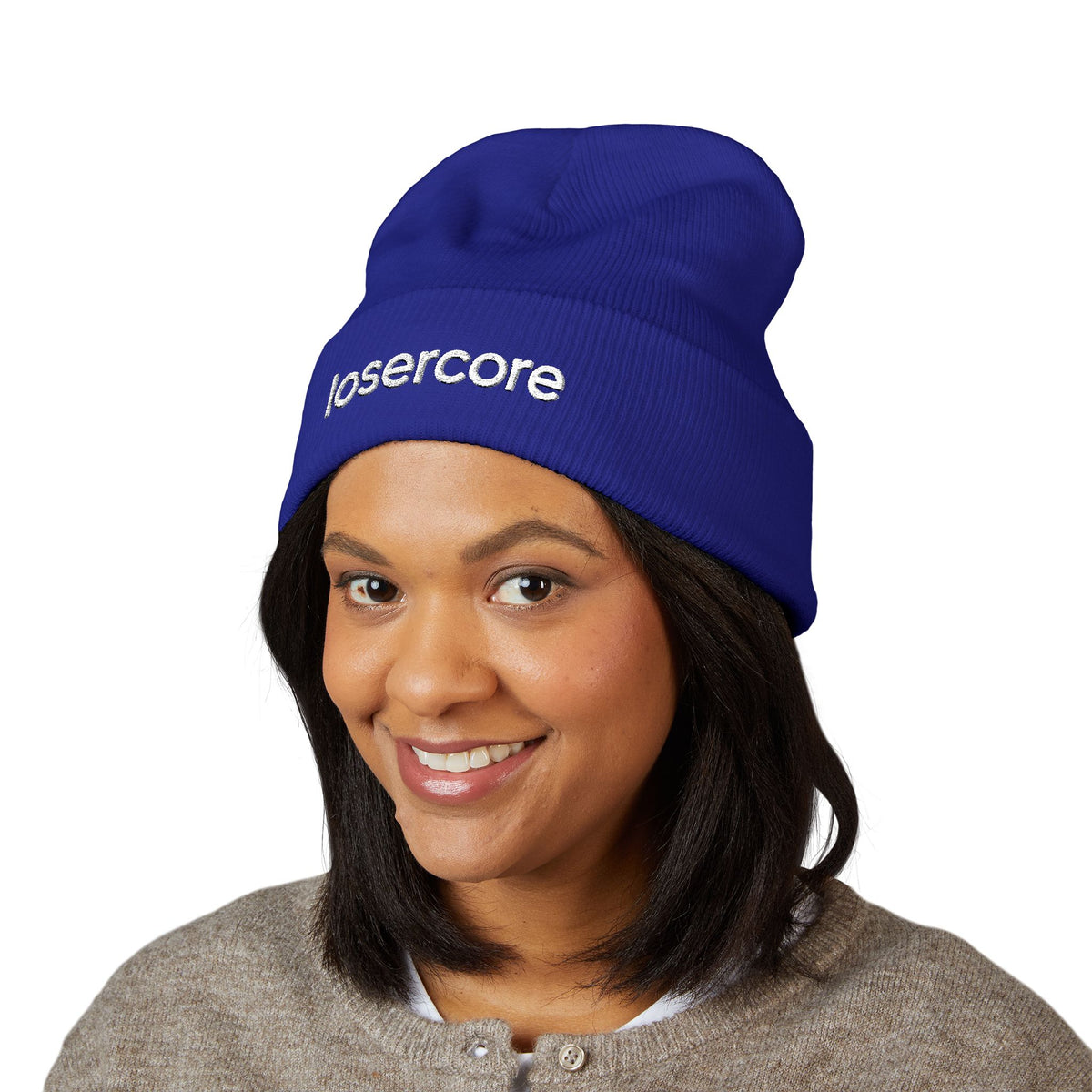 Losercore chronically online beanie with "Losercore" graphic, product photo 15