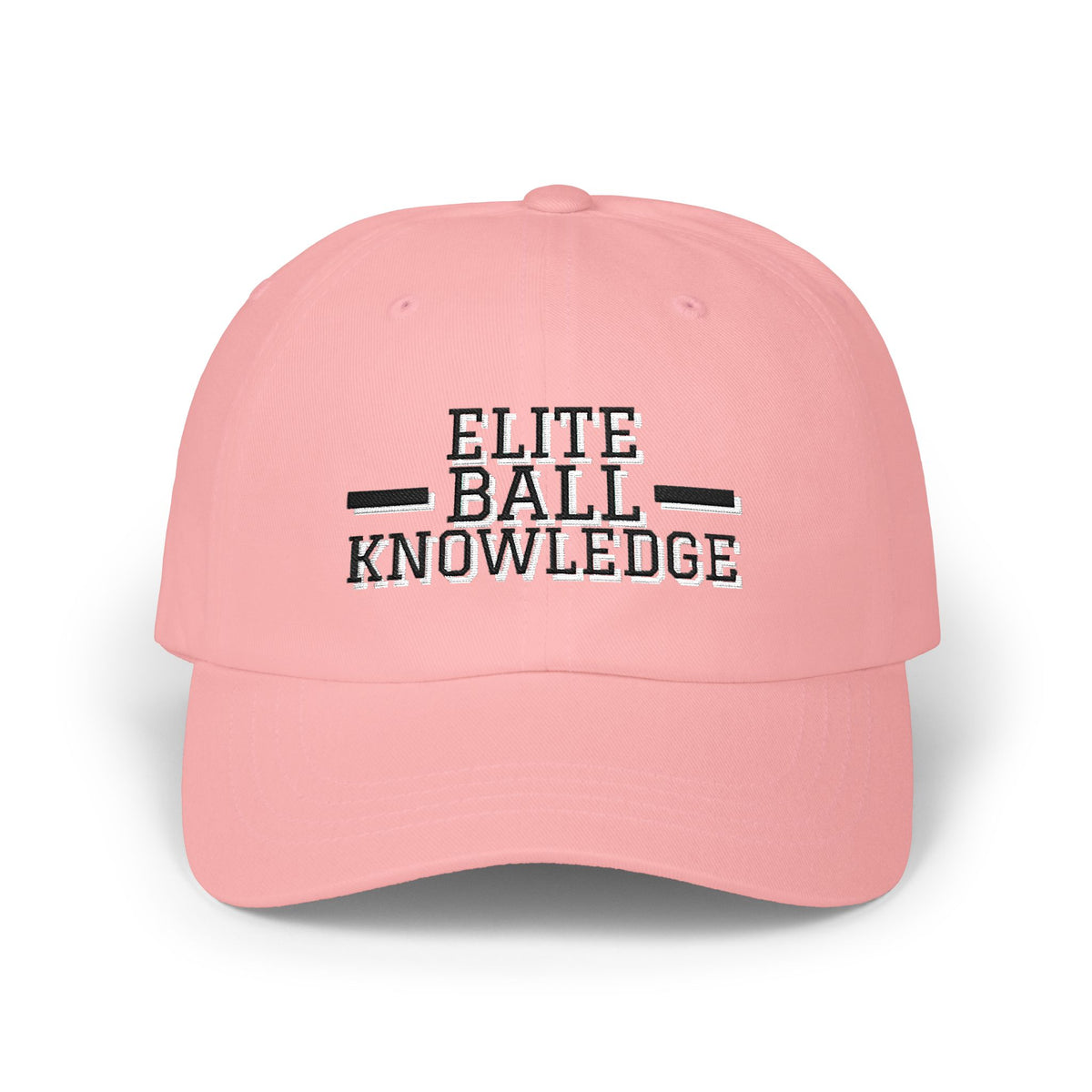 Elite Ball Knowledge ball knowledge meme dad hat in Pink with "Elite Ball Knowledge" graphic, product photo 4