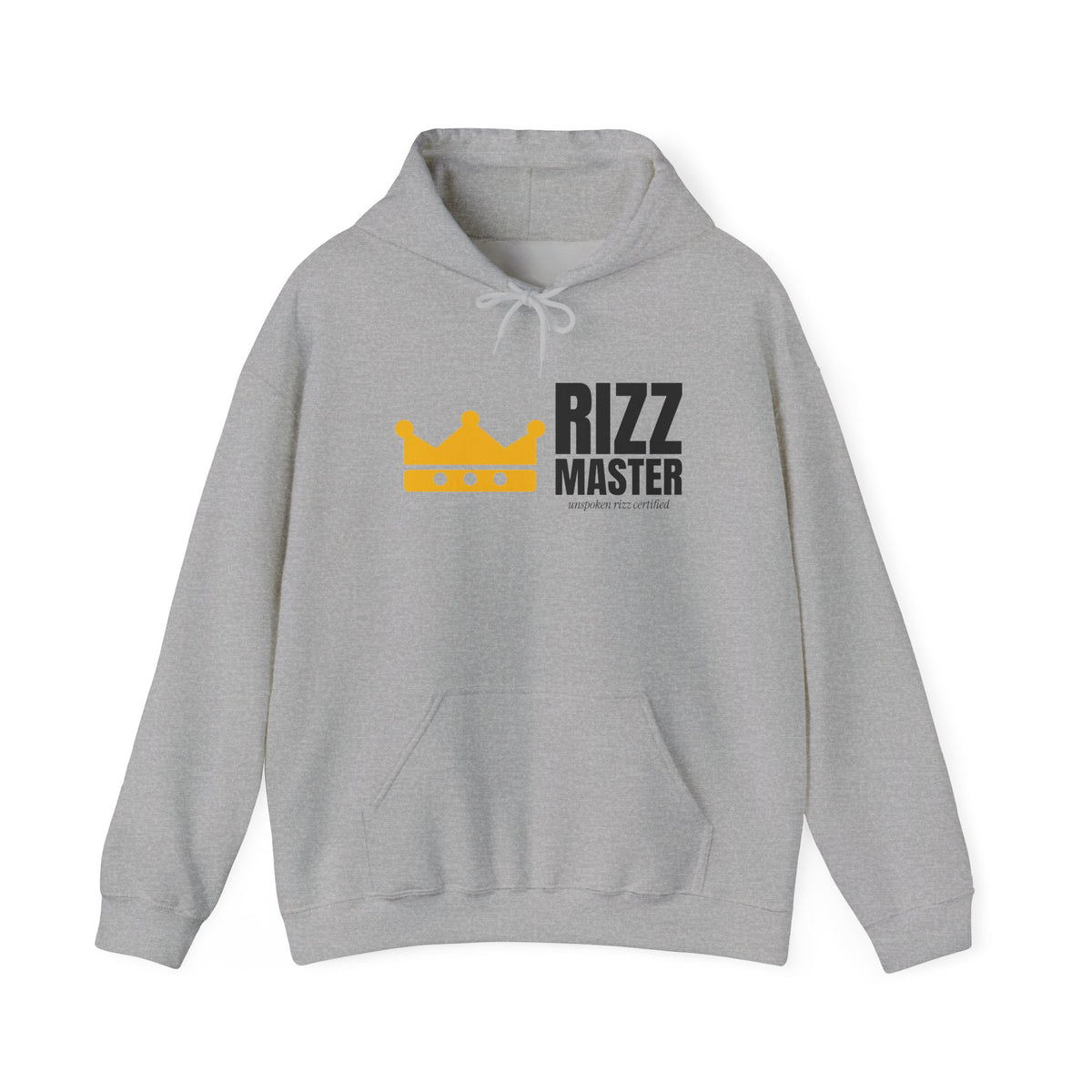 Rizz Master rizz hoodie in Sport Grey with "Rizz Master" graphic, product photo 2