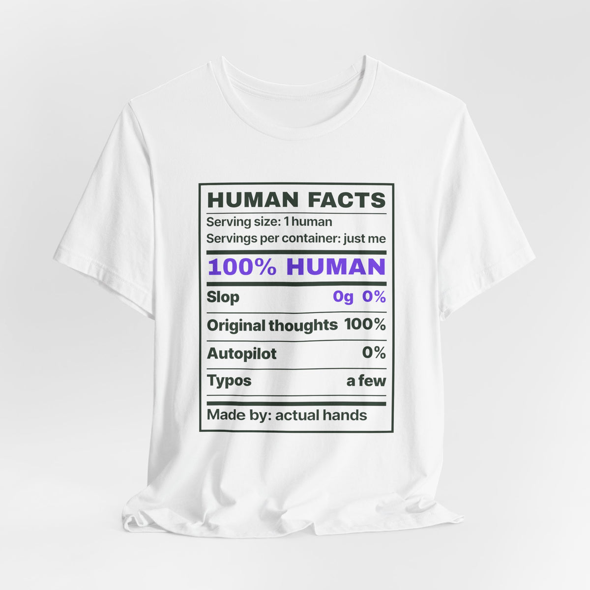 Human Facts chronically online t-shirt with "Human Facts" graphic, product photo 5