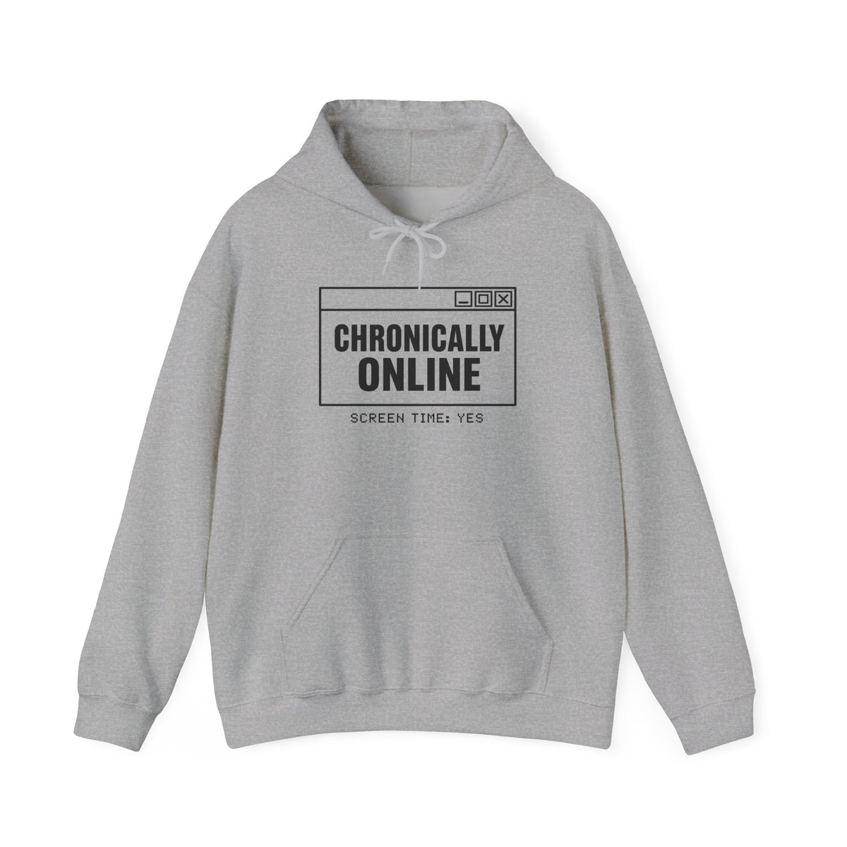 Chronically Online chronically online hoodie in Sport Grey with "Chronically Online" graphic, product photo 2