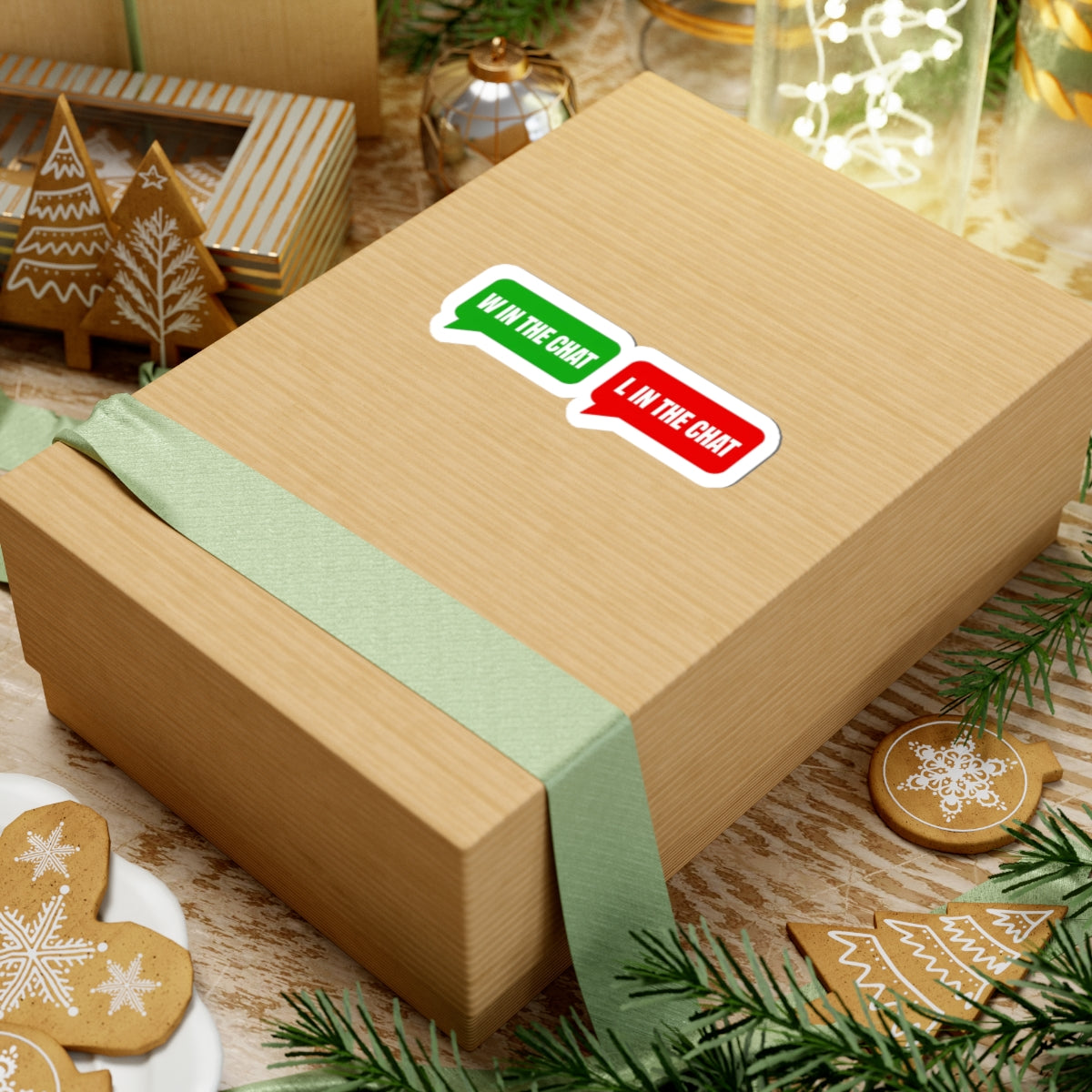 W / L In The Chat chat meme sticker pair with "W / L In The Chat" graphic, product photo 6