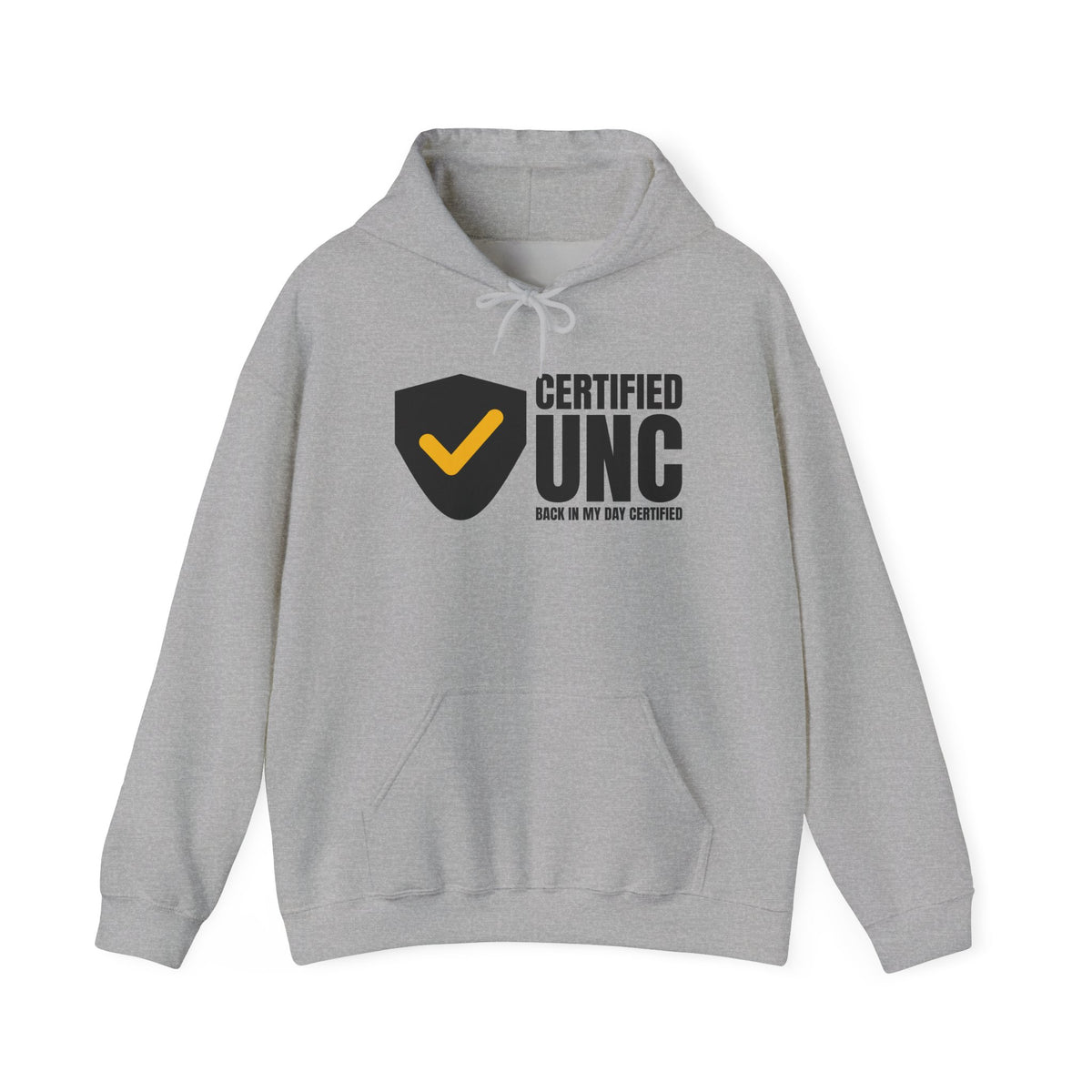 Certified Unc unc status hoodie in Sport Grey with "Certified Unc" graphic, product photo 2