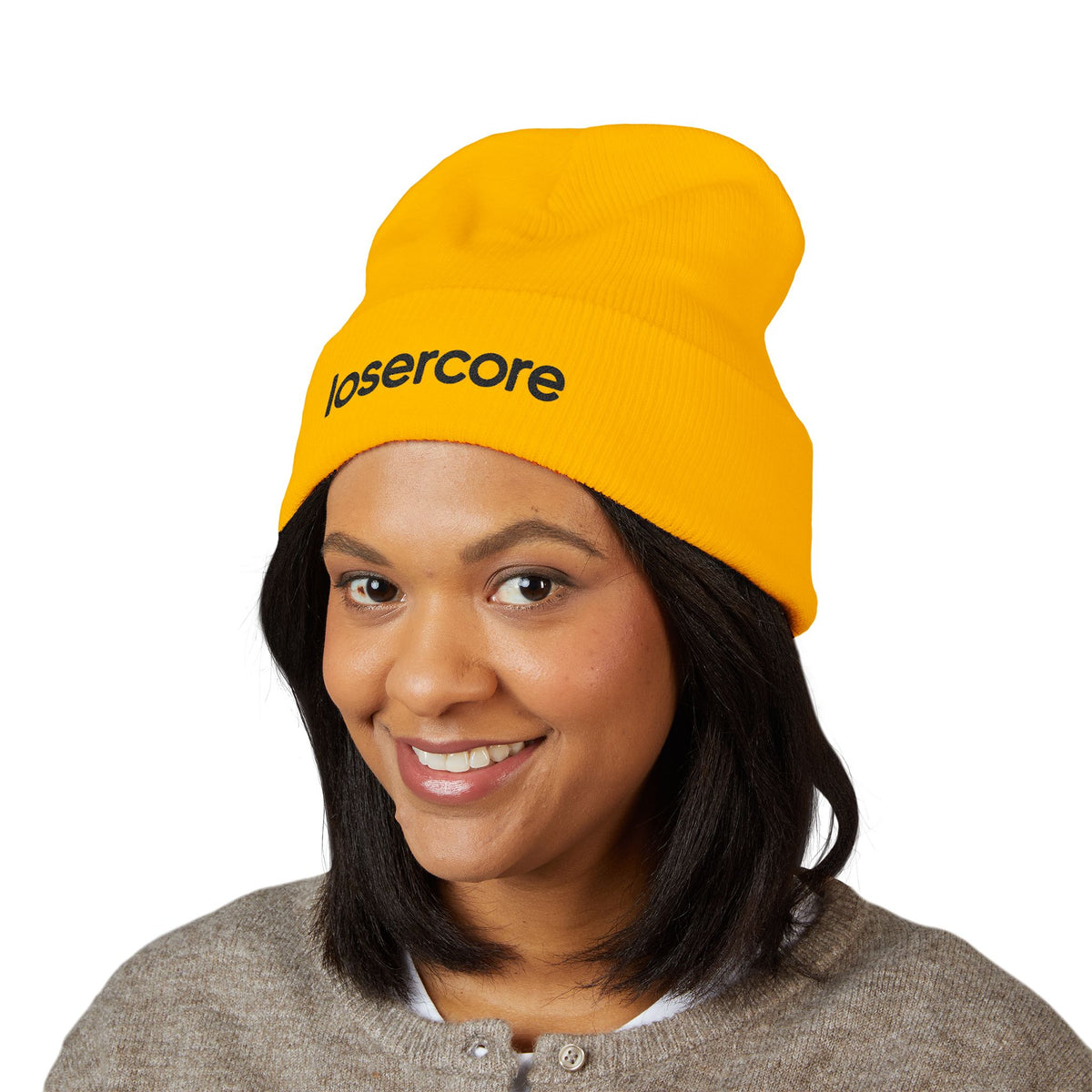 Losercore chronically online beanie with "Losercore" graphic, product photo 9