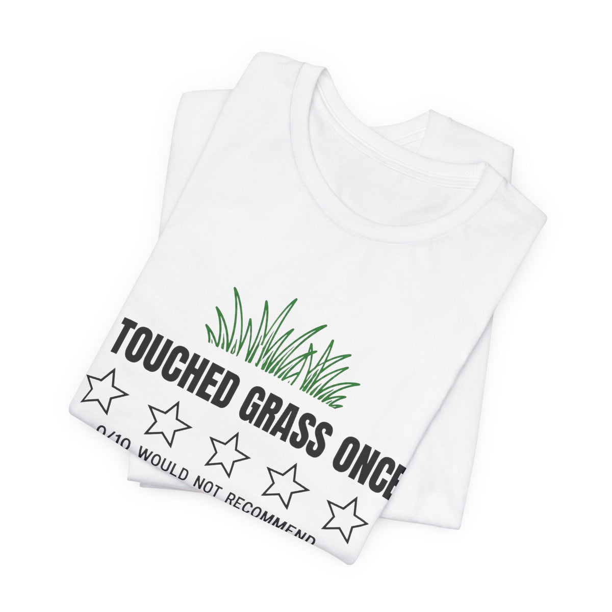 Touched Grass Once chronically online t-shirt with "Touched Grass Once" graphic, product photo 4
