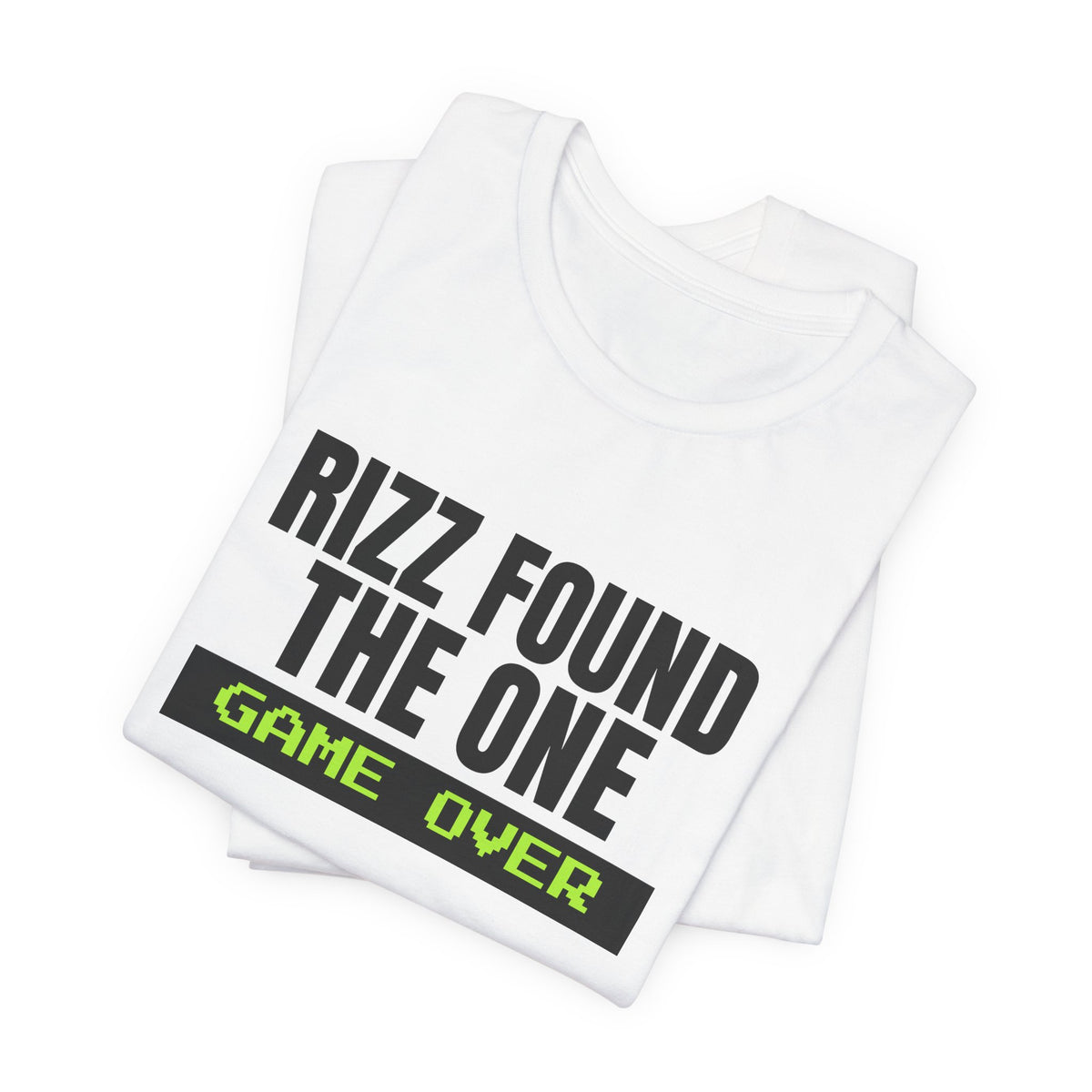 Rizz Found The One Game Over bachelor party t-shirt with "Rizz Found The One Game Over" graphic, product photo 5