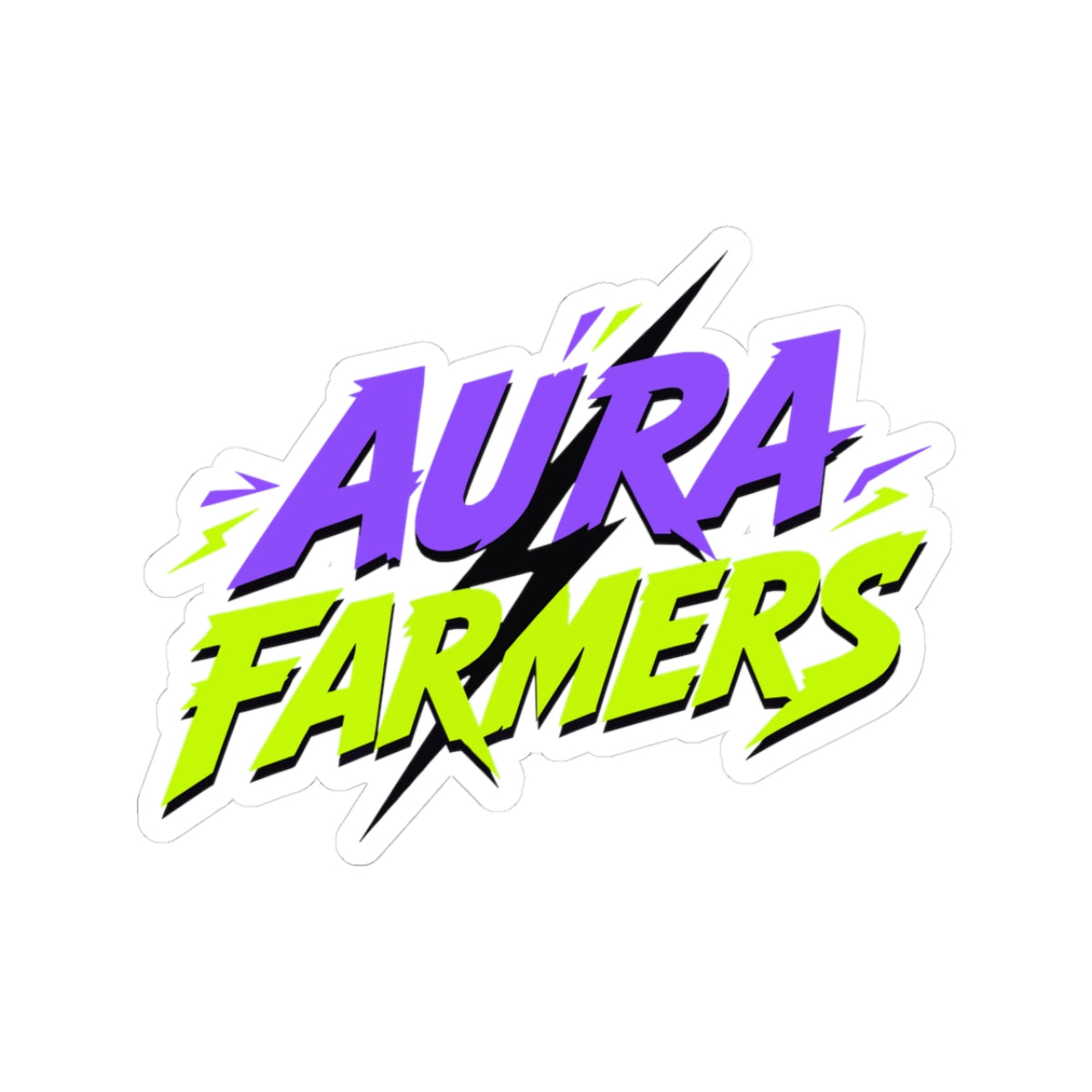 Aura Farmers Logo meme sticker with "Aura Farmers Logo" graphic, front view