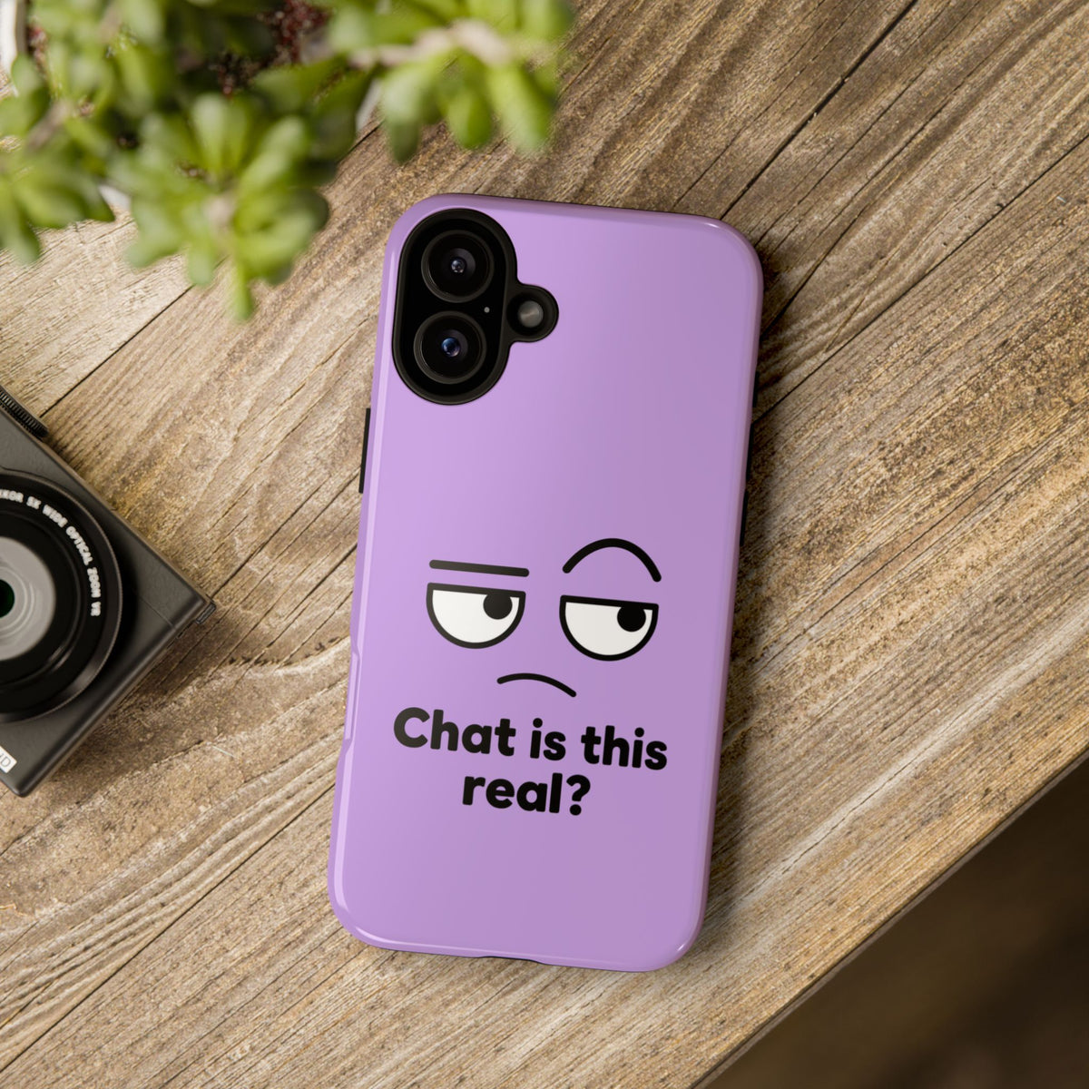 Chat Is This Real? chat meme phone case with "Chat Is This Real?" graphic, product photo 46