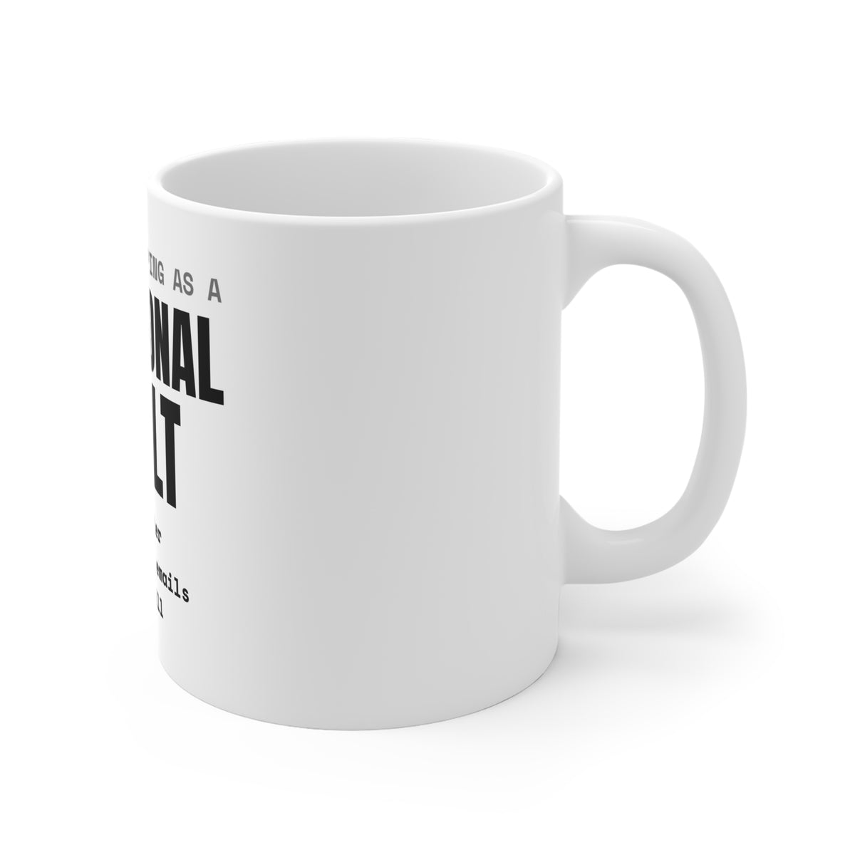 Larping As A Functional Adult NPC and larp mug with "Larping As A Functional Adult" graphic, product photo 3
