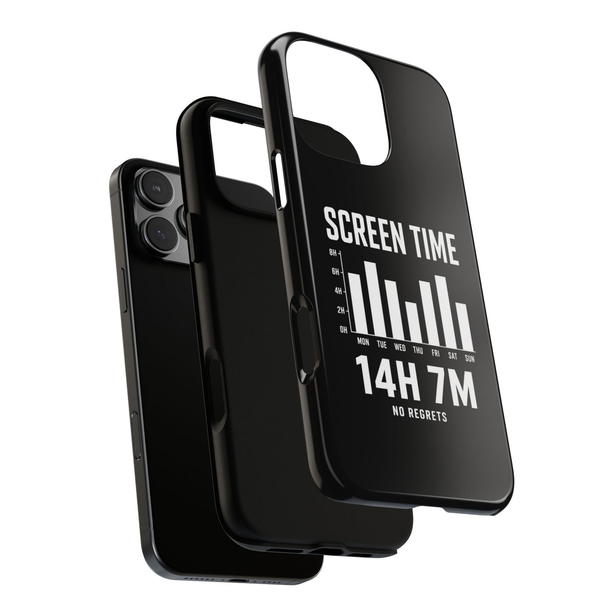 Screen Time No Regrets chronically online phone case with "Screen Time No Regrets" graphic, product photo 34