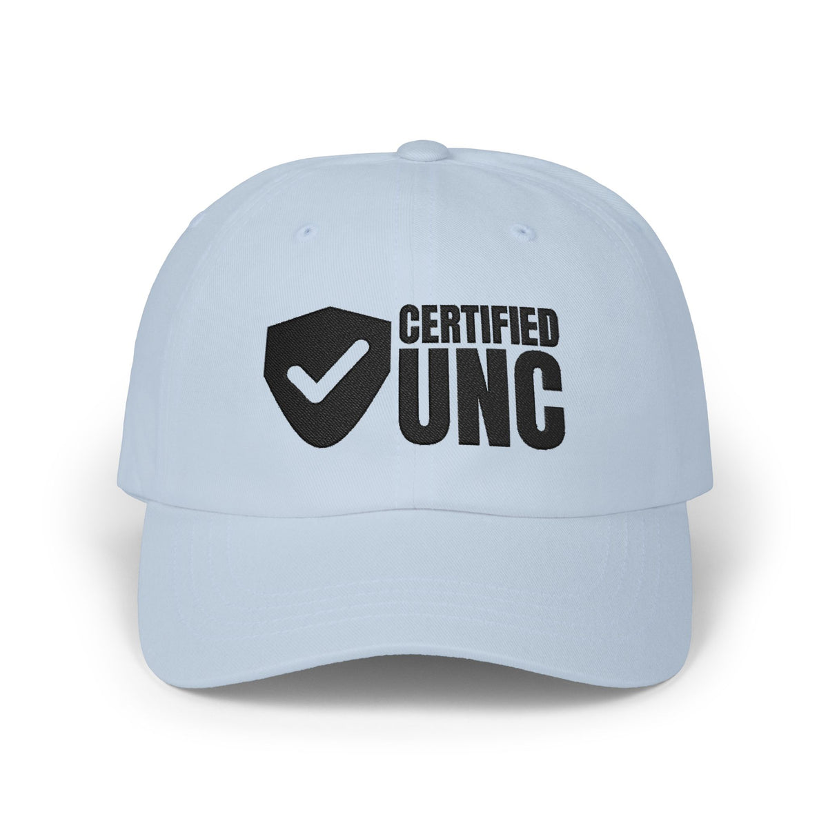 Certified Unc unc status dad hat in Light Blue with "Certified Unc" graphic, product photo 3