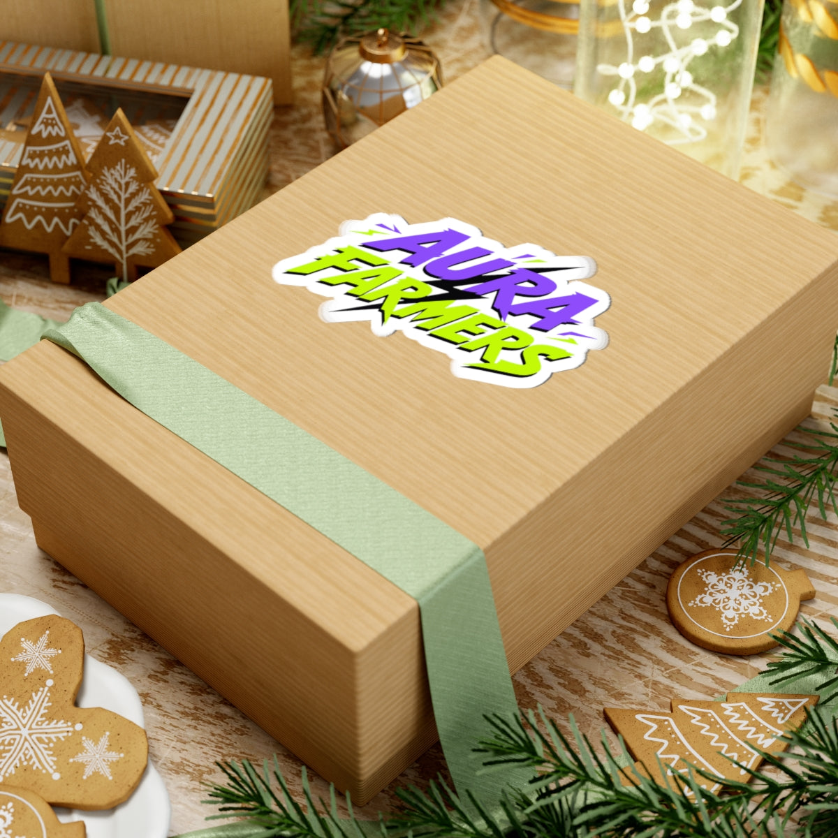 Aura Farmers Logo meme sticker with "Aura Farmers Logo" graphic, product photo 6