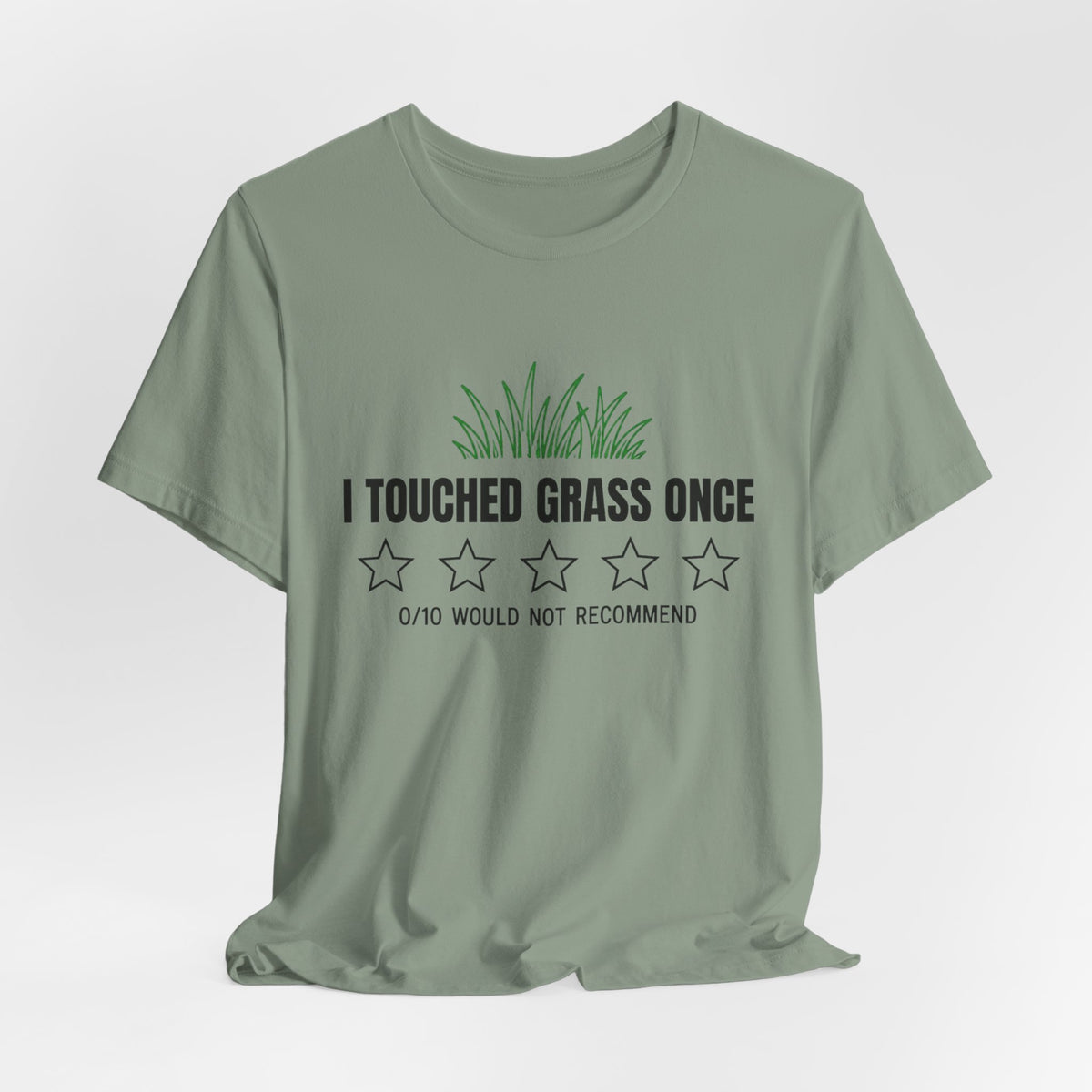 Touched Grass Once chronically online t-shirt with "Touched Grass Once" graphic, product photo 8