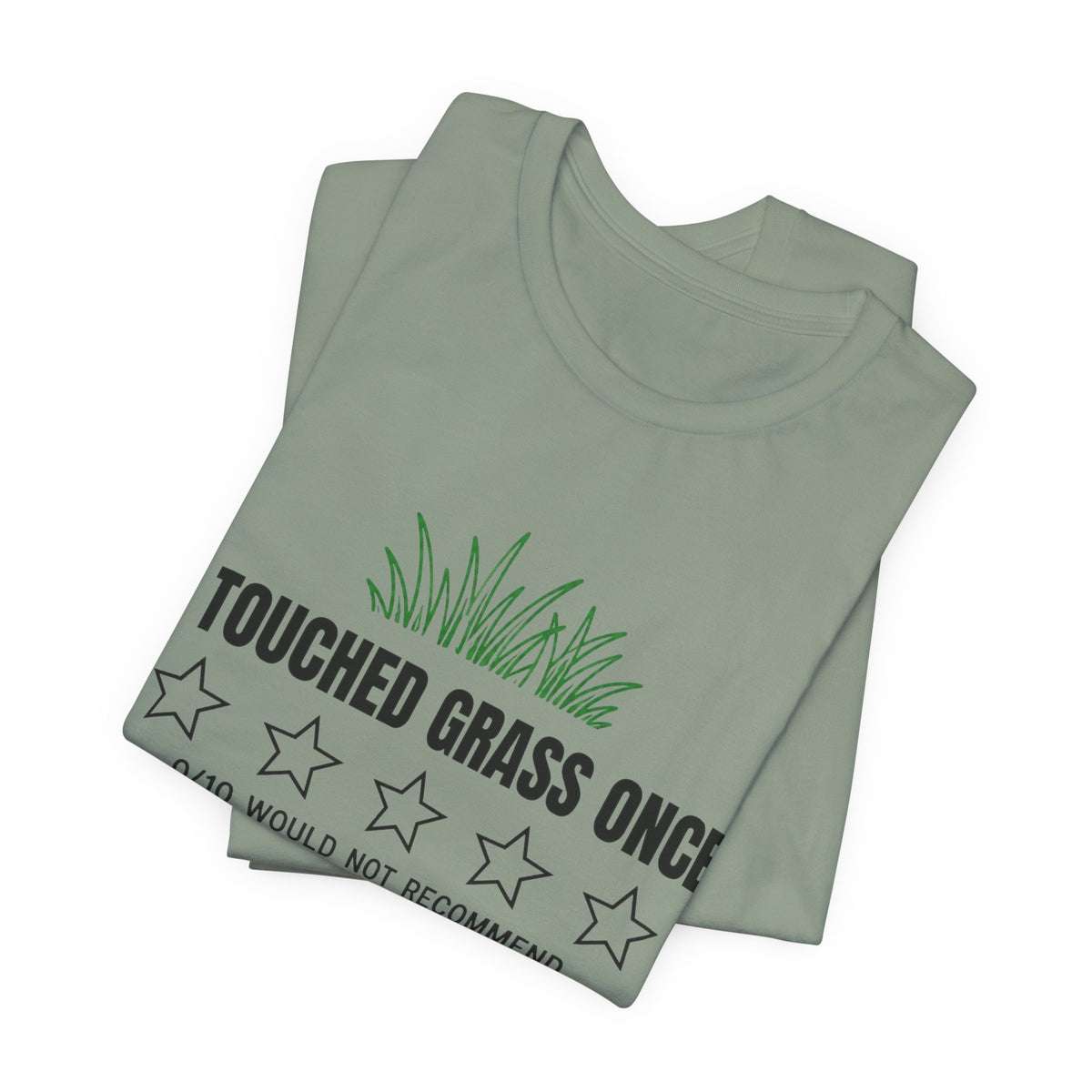 Touched Grass Once chronically online t-shirt with "Touched Grass Once" graphic, product photo 7